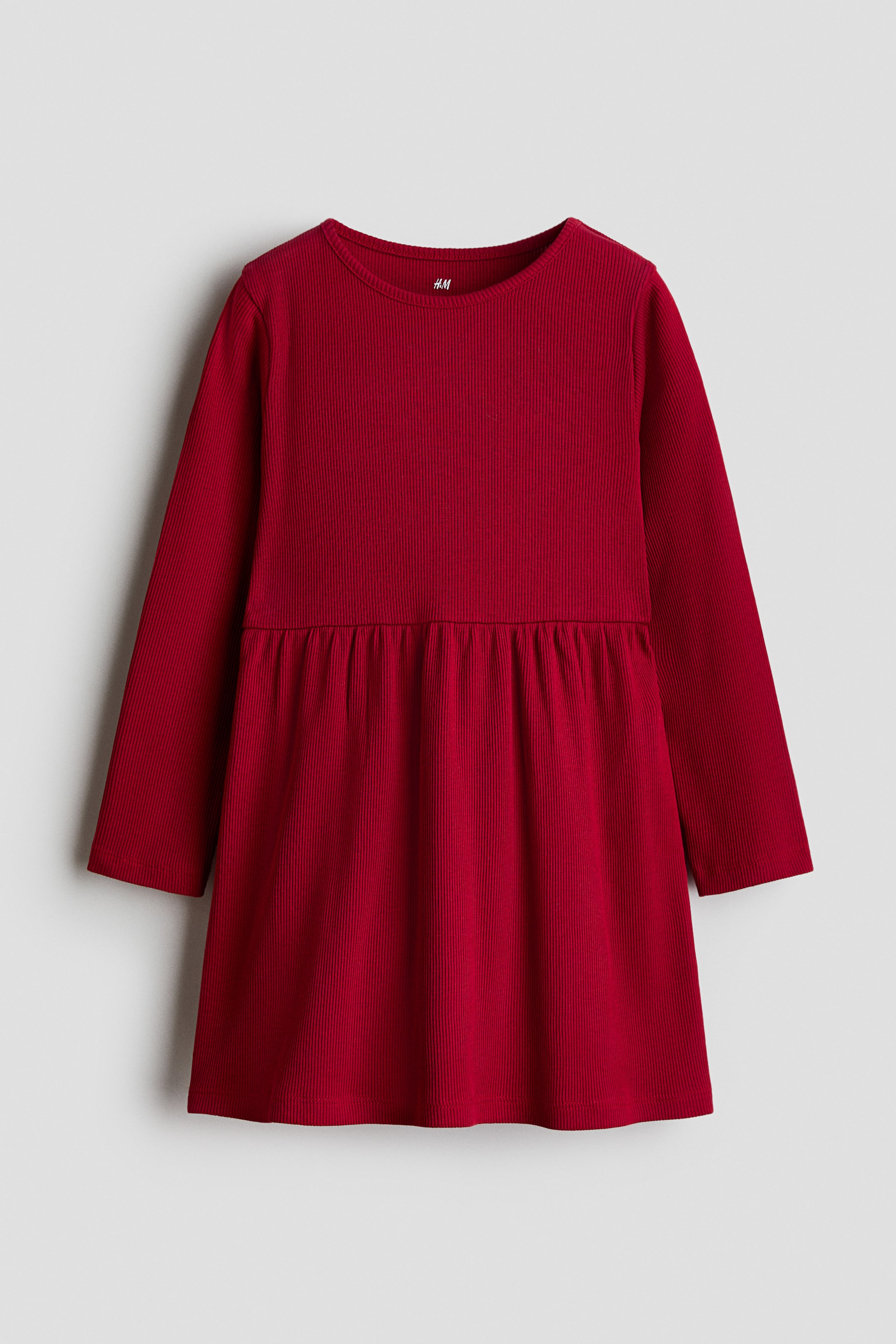 View larger image: Ribbed cotton dress - Red - Kids | H&M 1