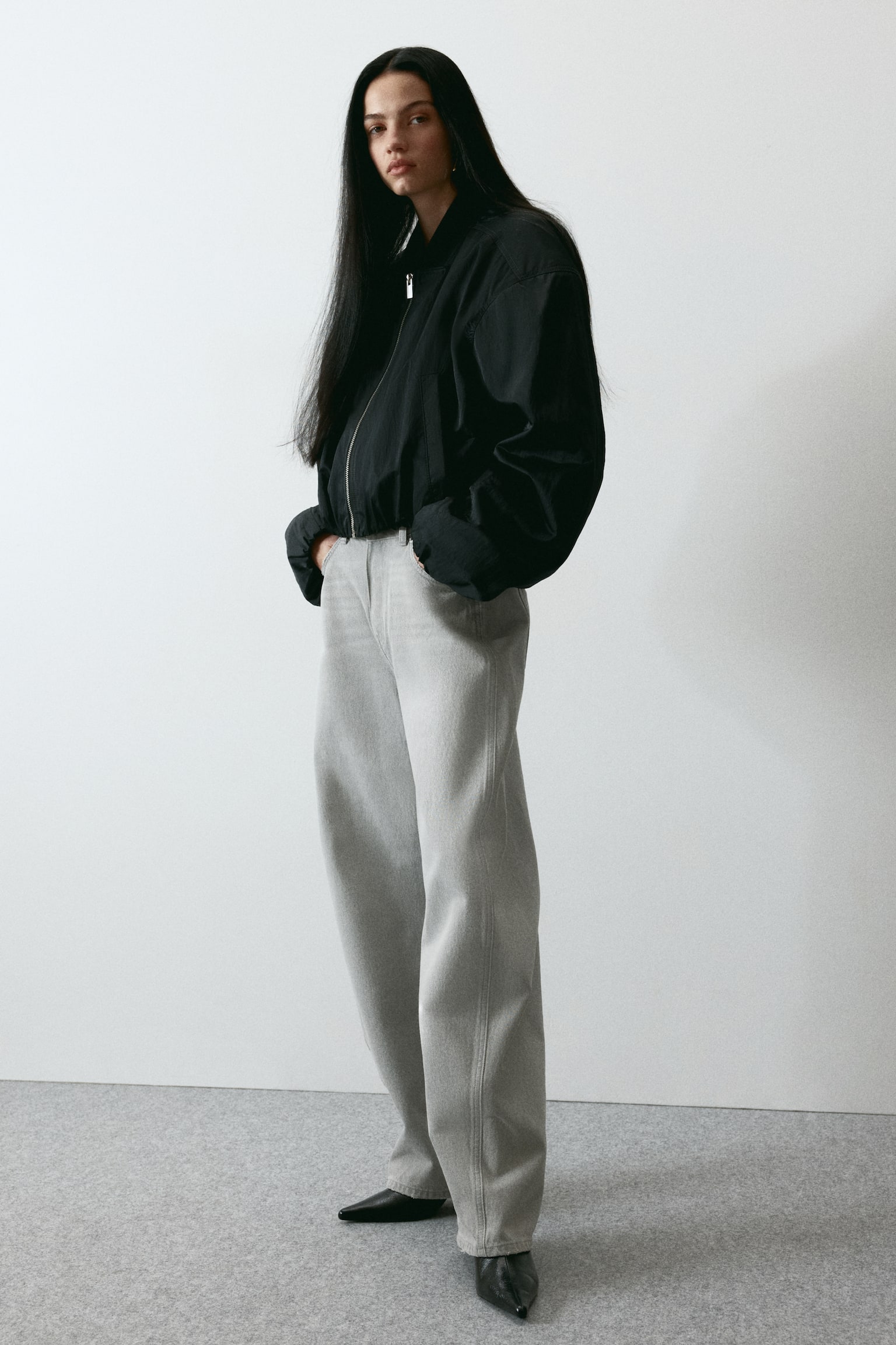 Barrel Leg High Waist Jeans - Lichtgrijs gemêleerd/Wit/Denimblauw/Washed zwart - 7