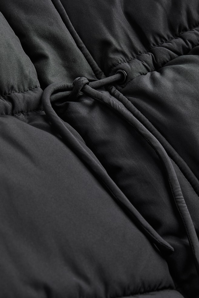 Drawstring-waist puffer jacket - Black - 2