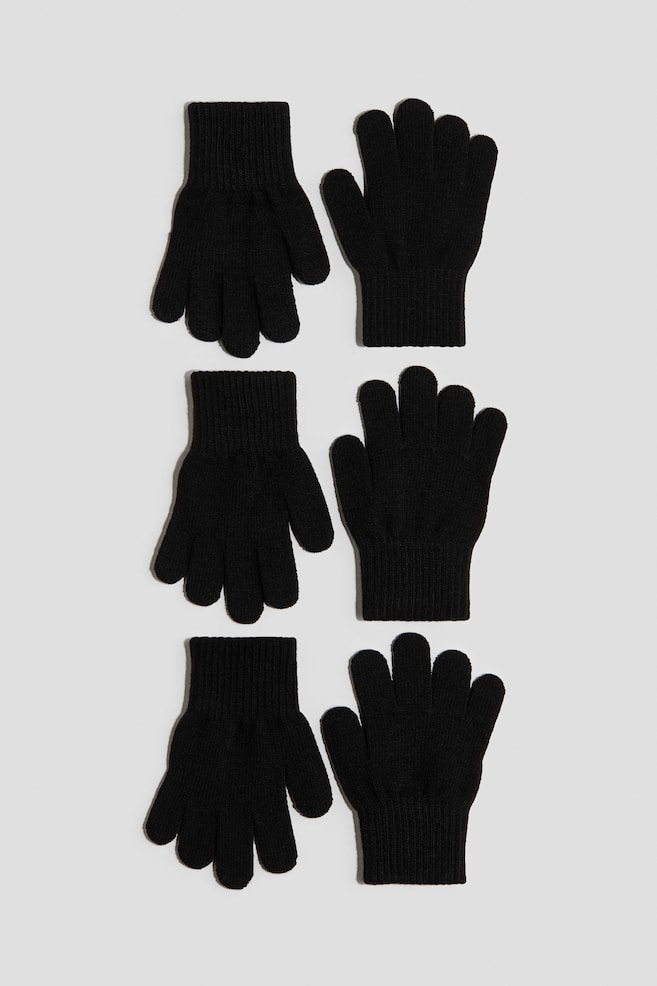 3-pack Gloves - Black/Dusty pink/dark dusty pink/Dusty green/light gray melange/Light beige/dusty pink - 1