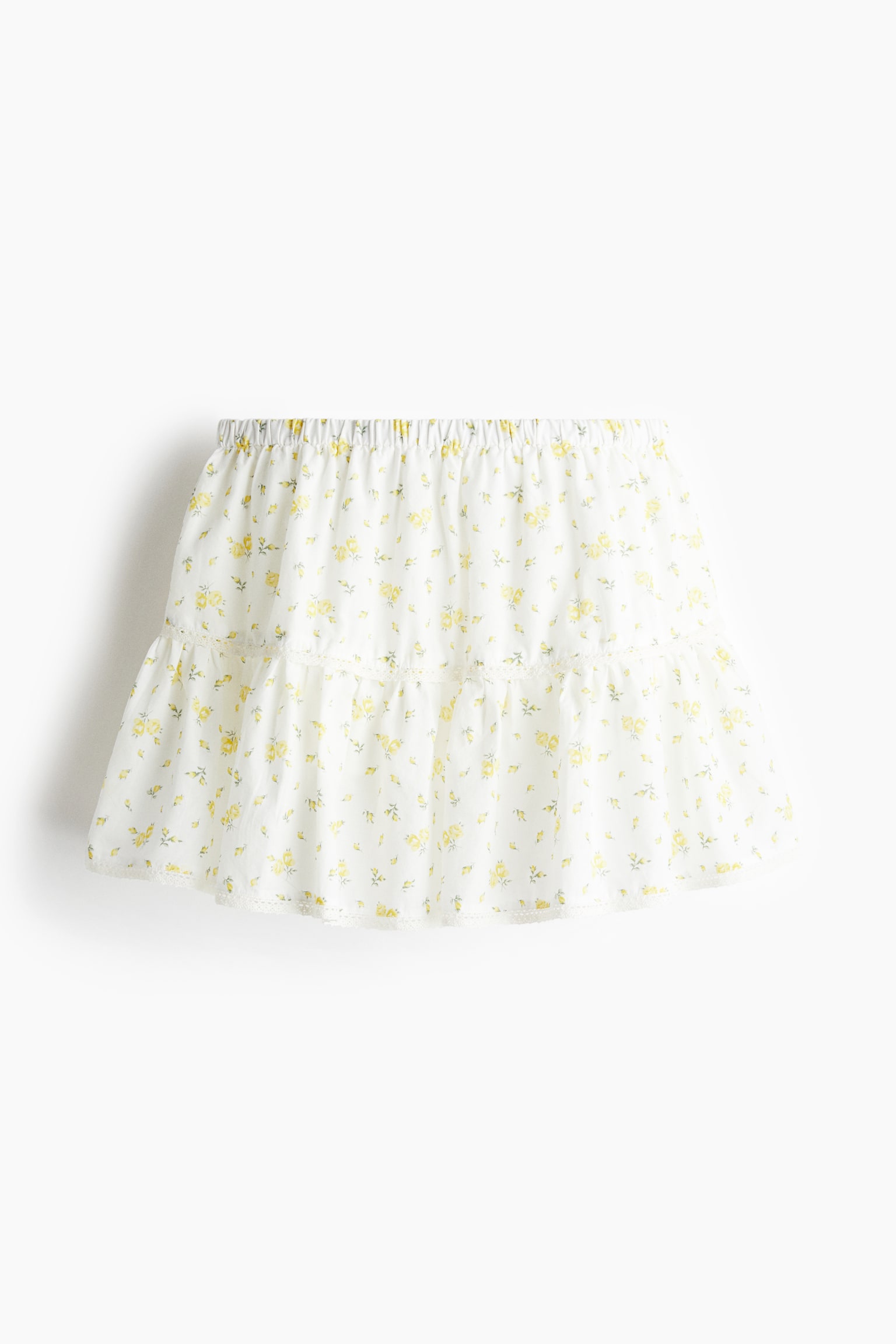 Женская юбка H&M Lace-Detail Mini, цвет: Белый / С принтом — фото 1
