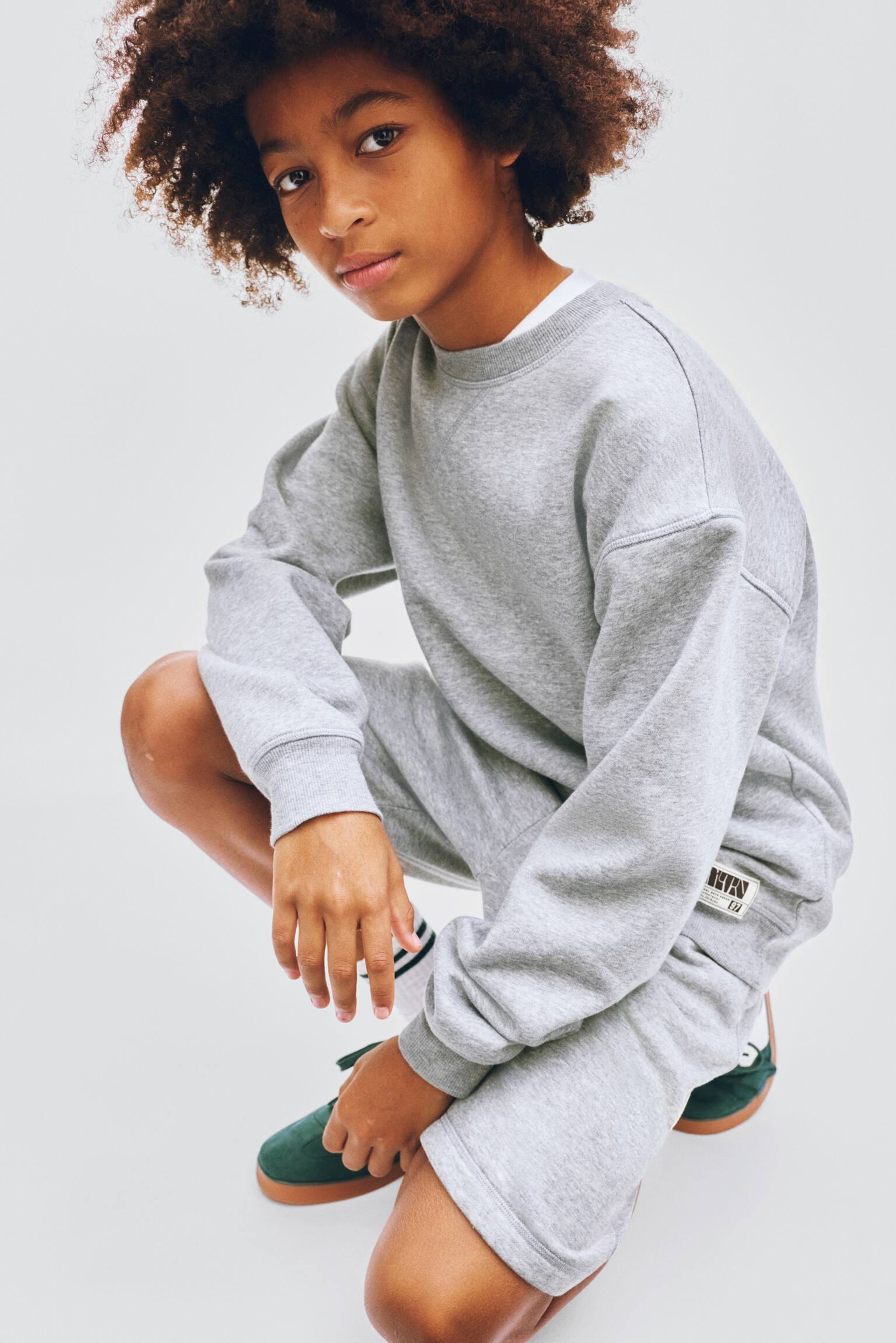 2-piece sweatshirt set - Grey marl/Beige marl - 3