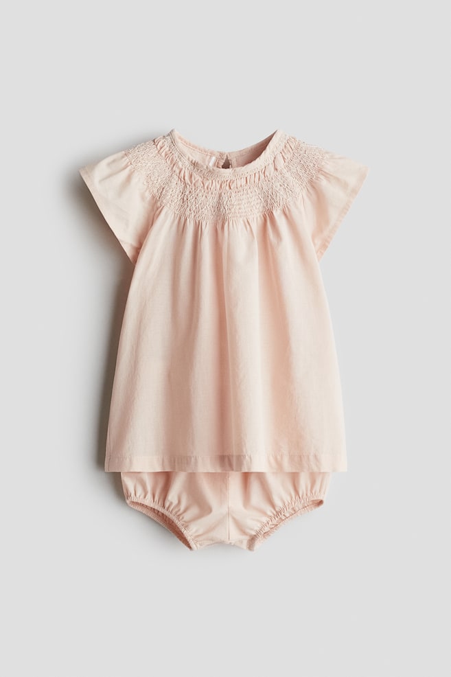 2-piece cotton poplin set - Light dusty pink - 1