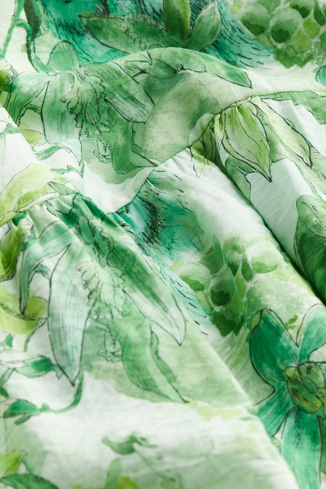 Drawstring-detail maxi dress - Light green/Patterned - 5