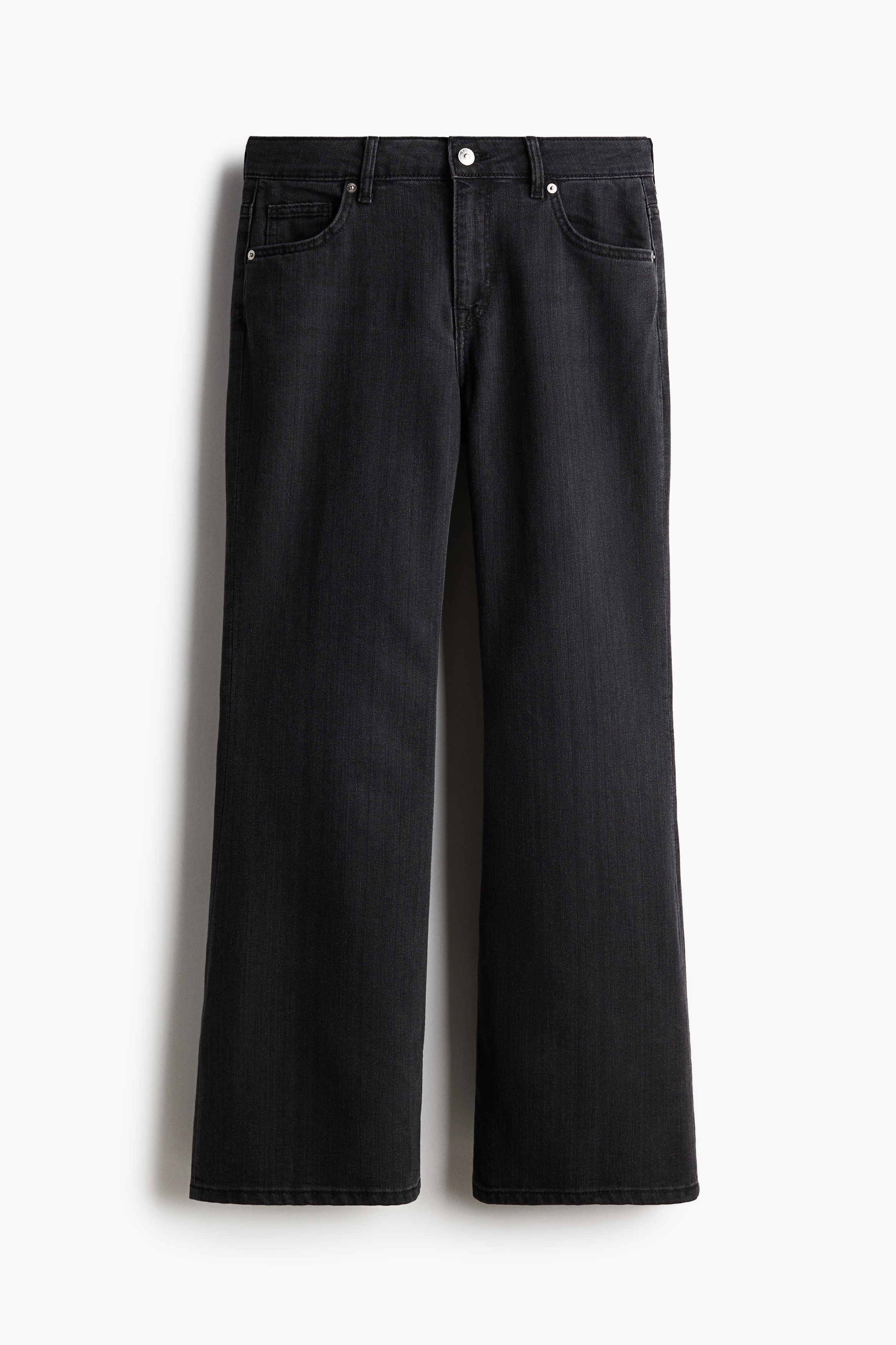 Ladies - Black Baggy Flared Low Jeans - Size: 20  - H&M