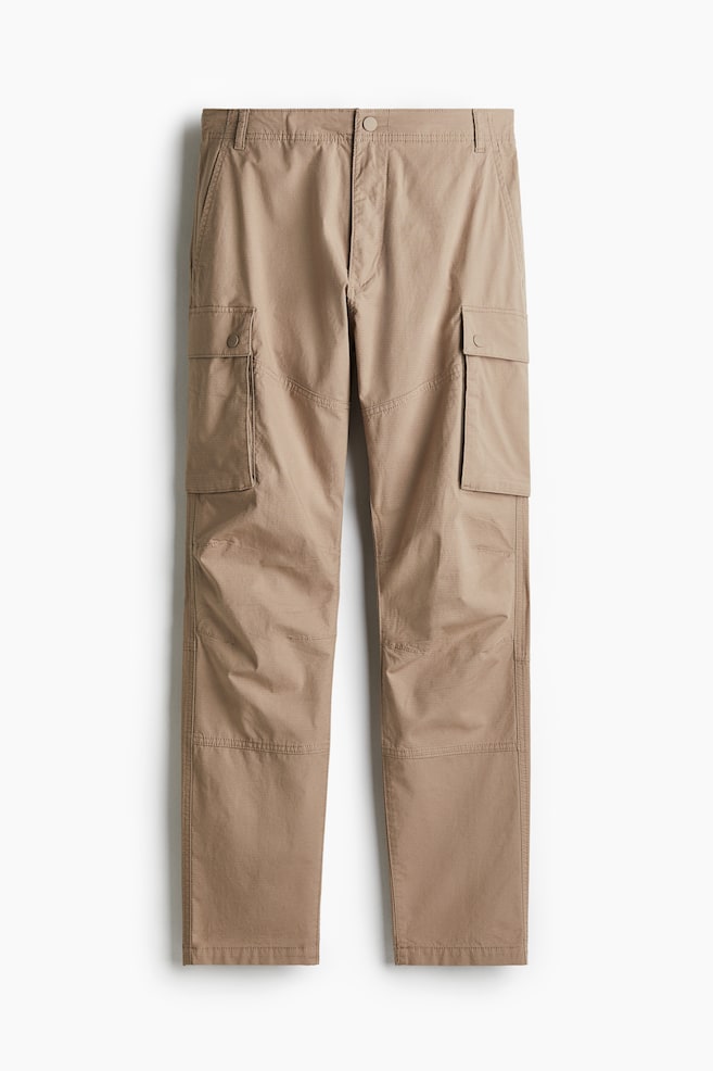 Slim Fit Ripstop cargo trousers - Dark beige - 1