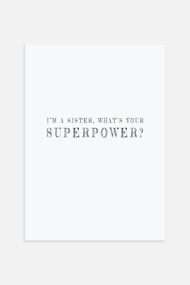Sister Superpower Poster - Noir/blanc - 1
