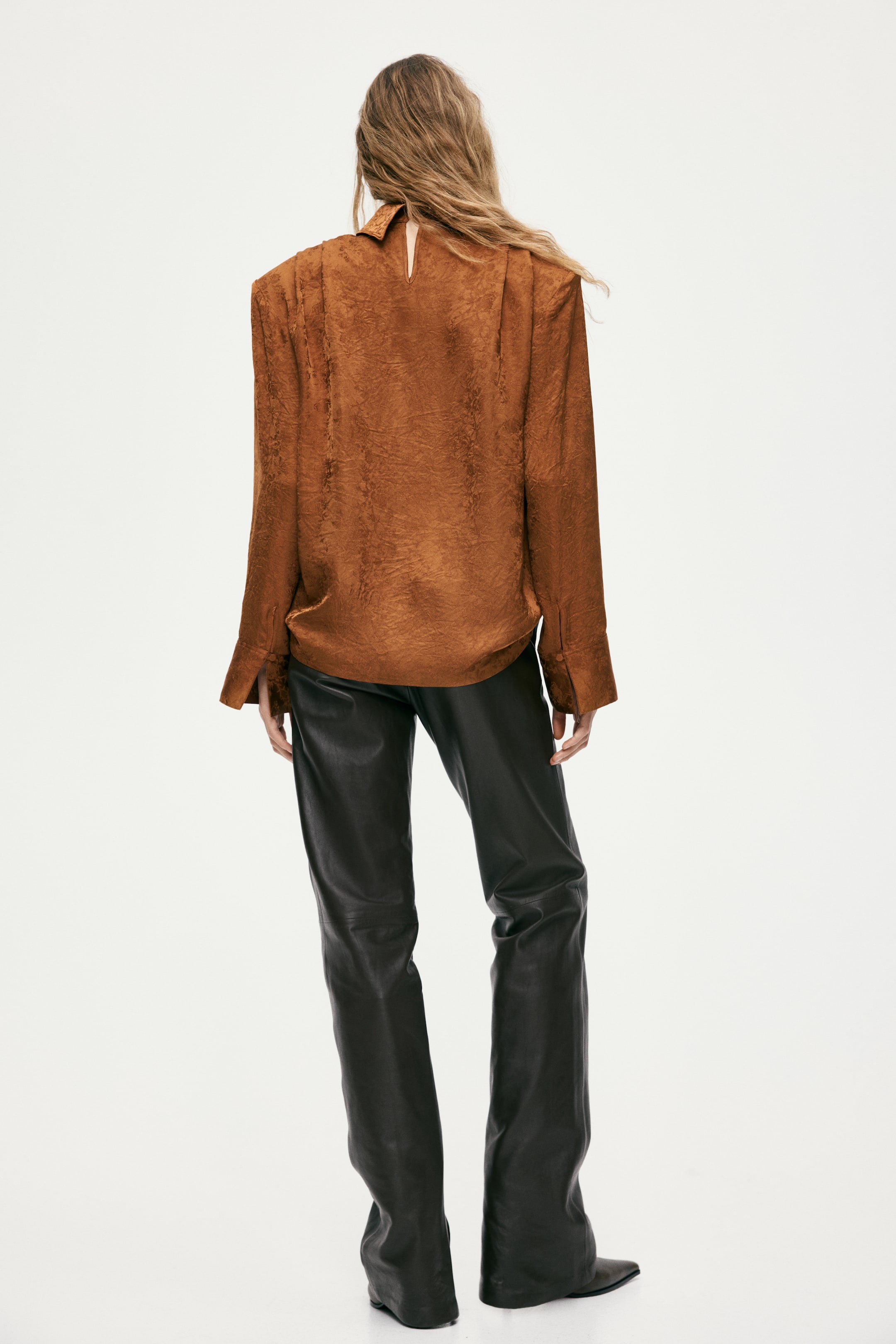 View larger image: Shoulder-pad blouse - Rust brown - Ladies | H&M 5