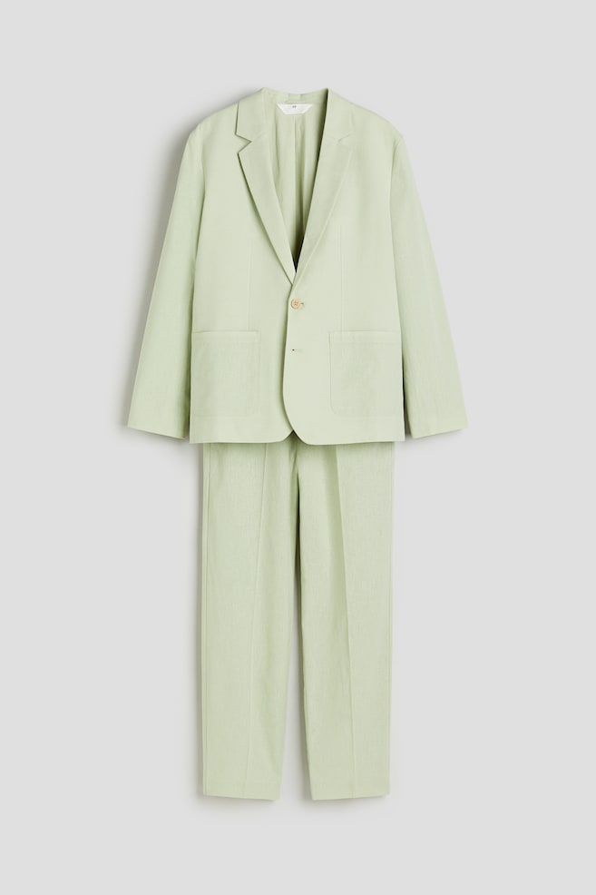 Linen-blend suit - Light green - 2