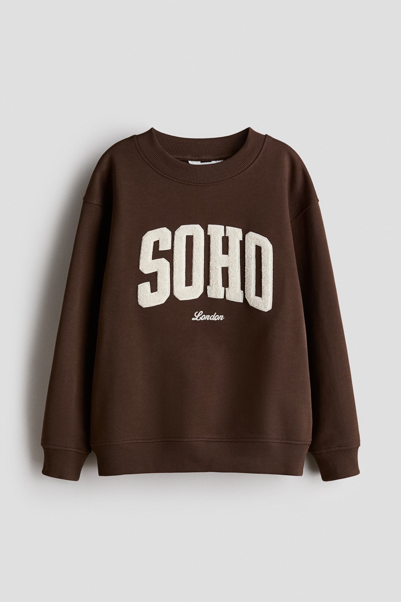 Sweatshirt with Motif - Dark brown/Soho