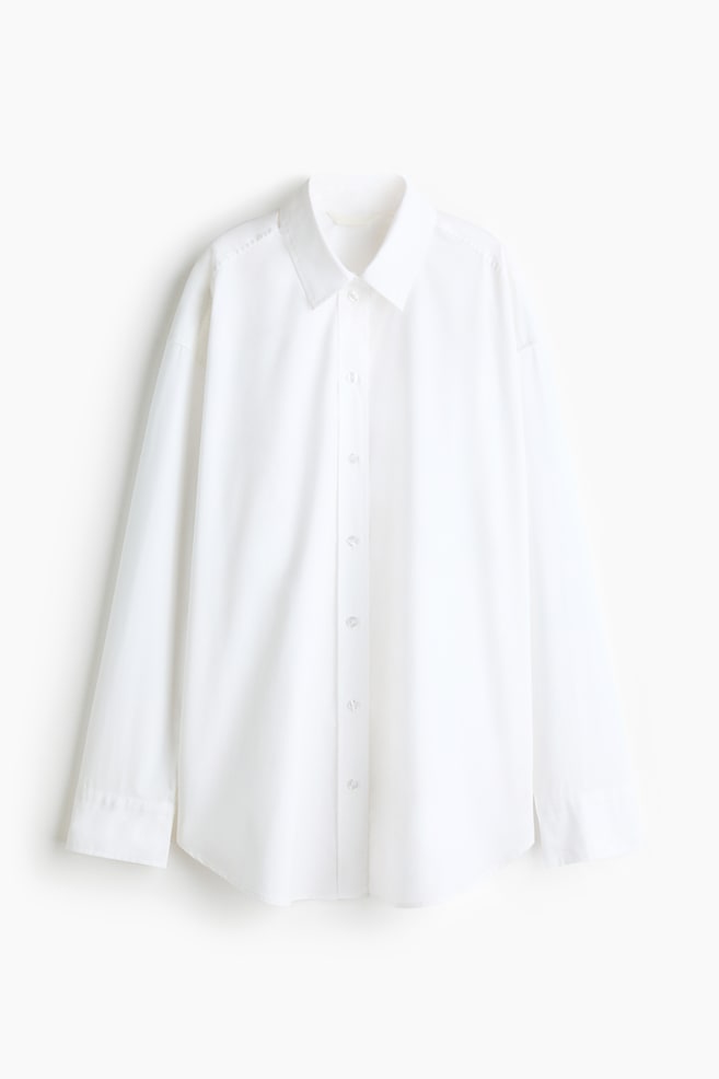 Oversized Shirt - White/Charcoal gray/checked/Light blue/Red/striped - 1