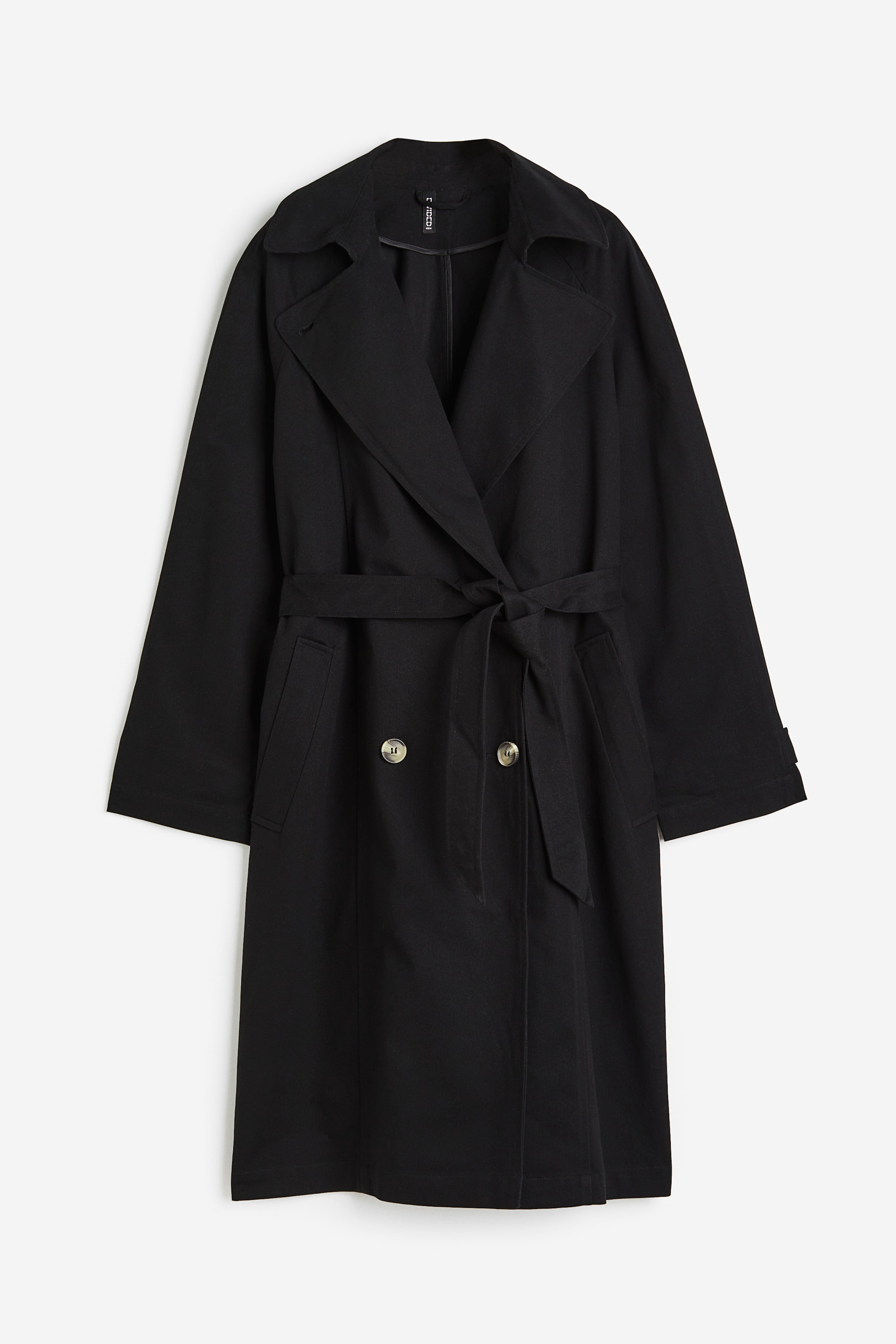 H&m trench coat black best sale