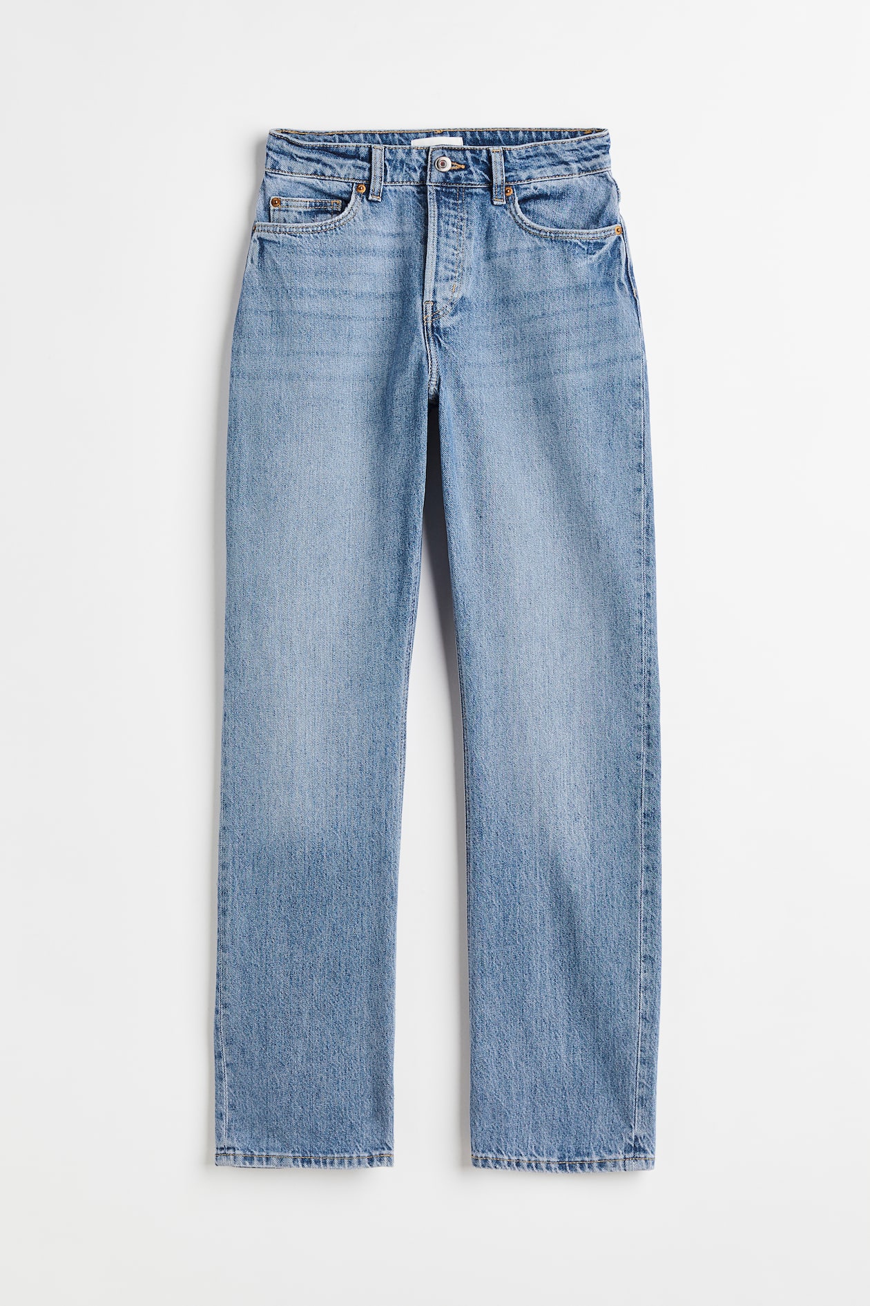 Straight High Jeans - High waist - Long - Denim blue - Ladies | H&M US