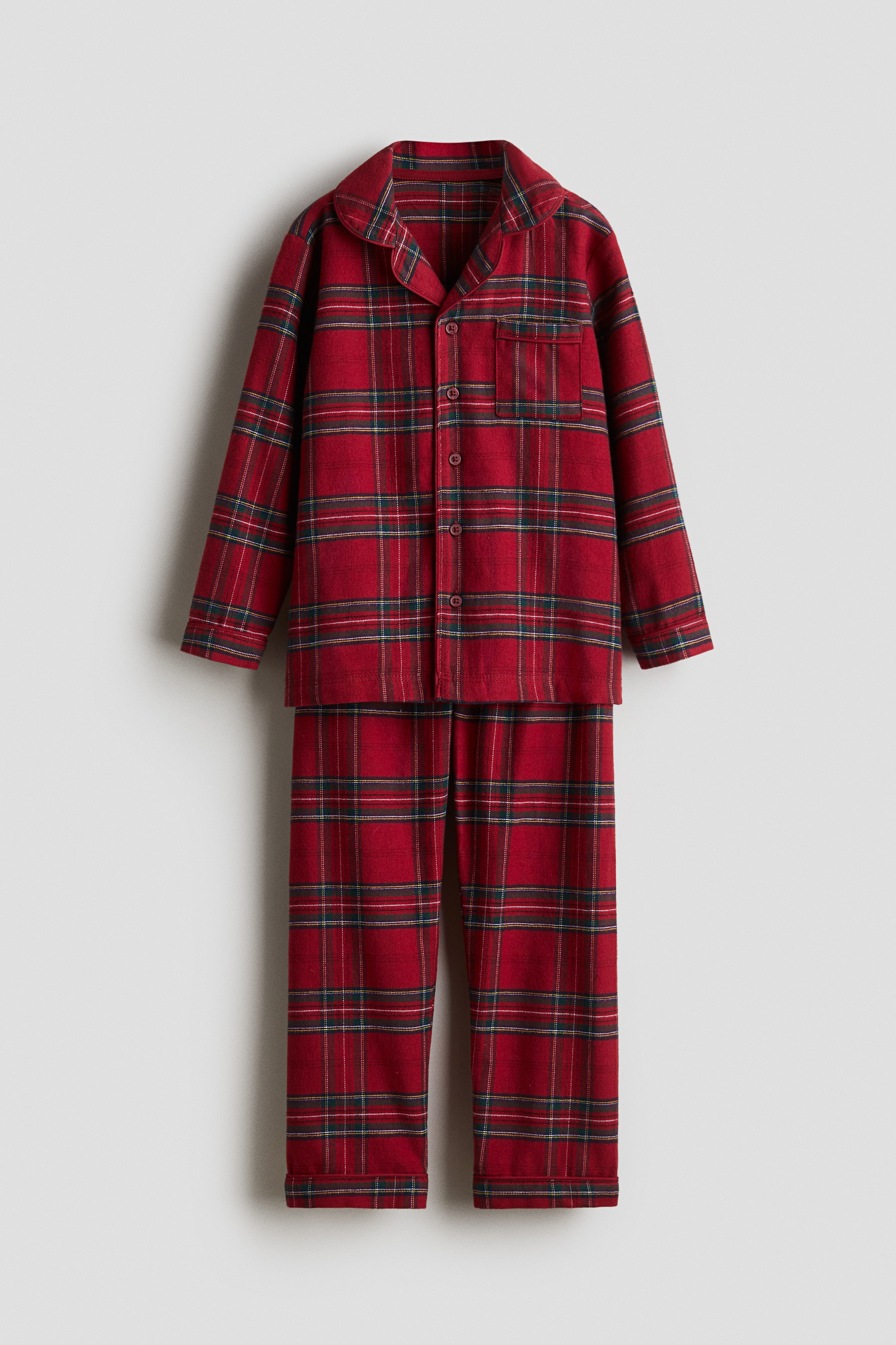 コットンフランネルパジャマ - レッド／チェック - Kids | H&M JP