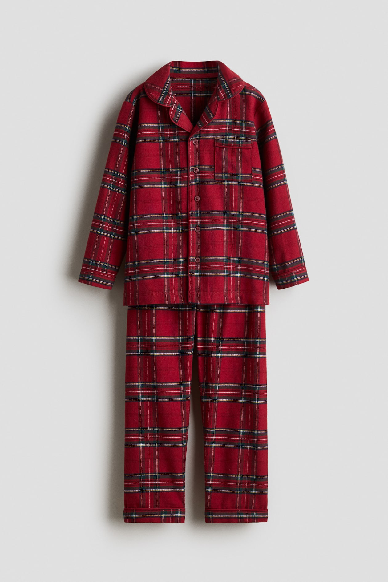 Cotton flannel pyjamas Red/Checked Kids H&M IN