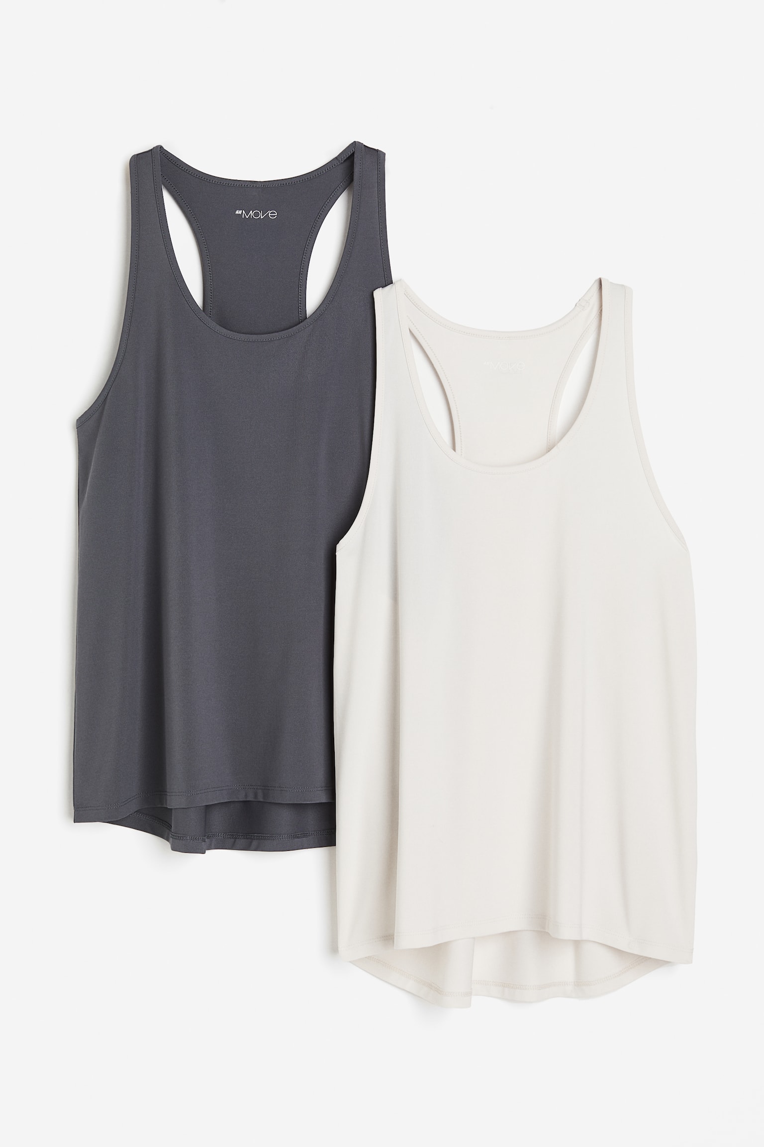 2-pack sports vest tops in DryMove™ - Dark grey/White/Dark grey/Light beige marl/Khaki green/White/Black - 1