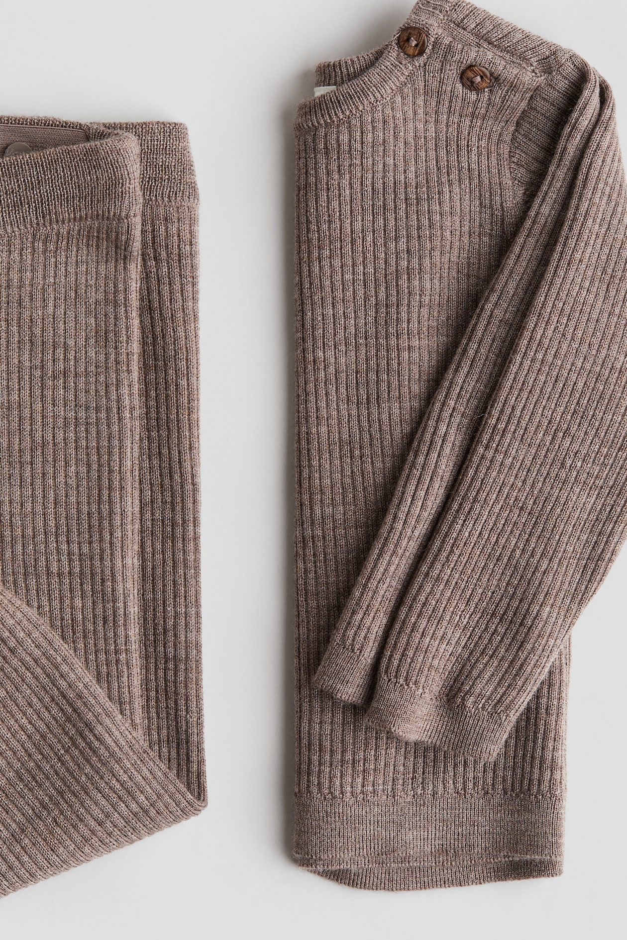 Dark taupe 2-piece Merino Wool Set for kids | H&M US