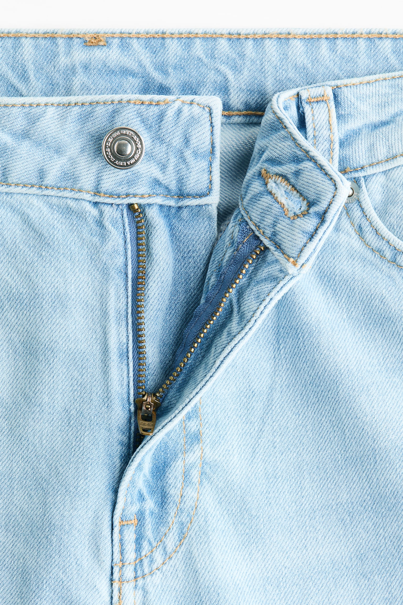 Baggy Regular Waist Jeans - Bleu denim clair/Bleu denim délavé/Gris clair/Beige clair/Blanc - 8