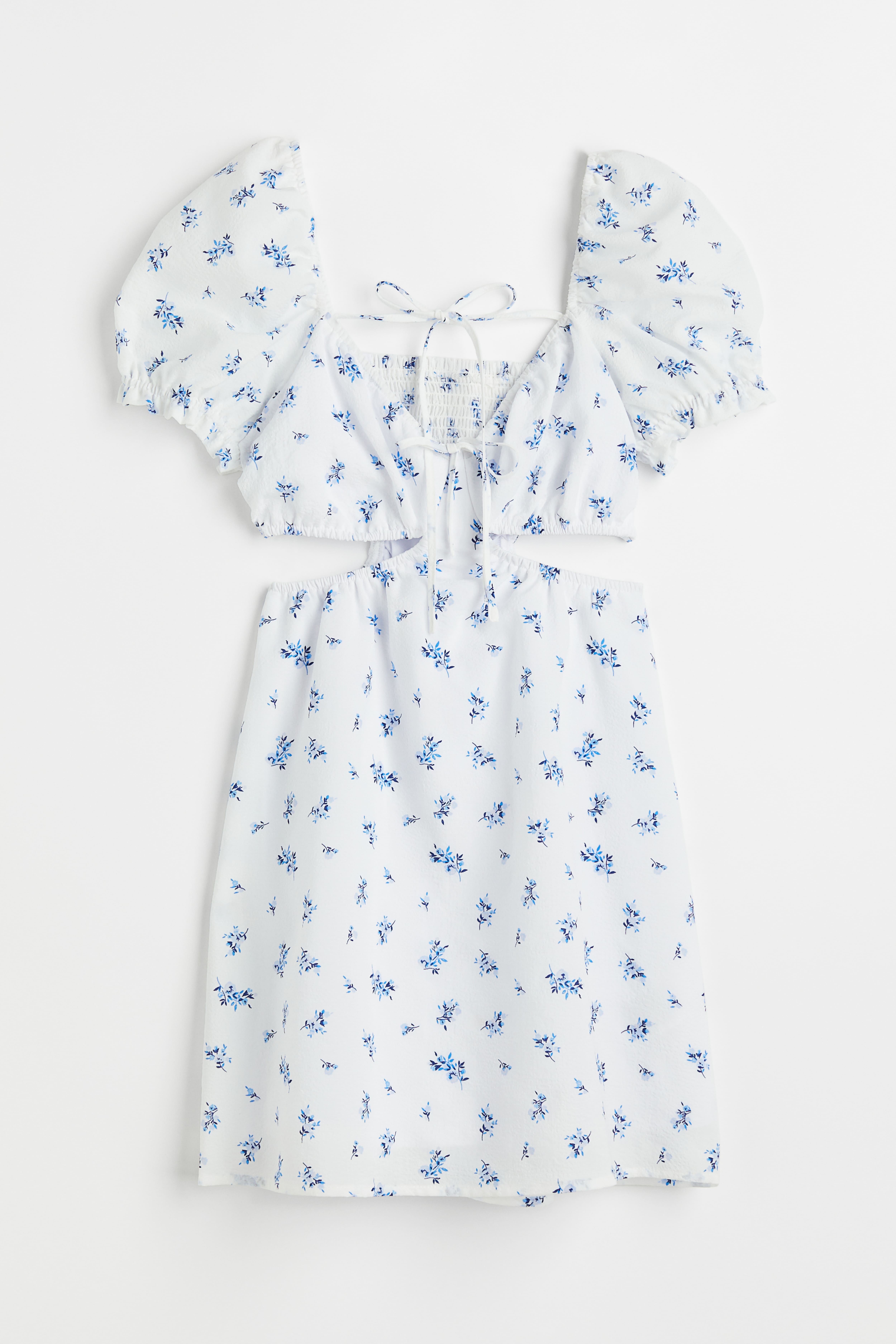 H&m blue floral dress best sale