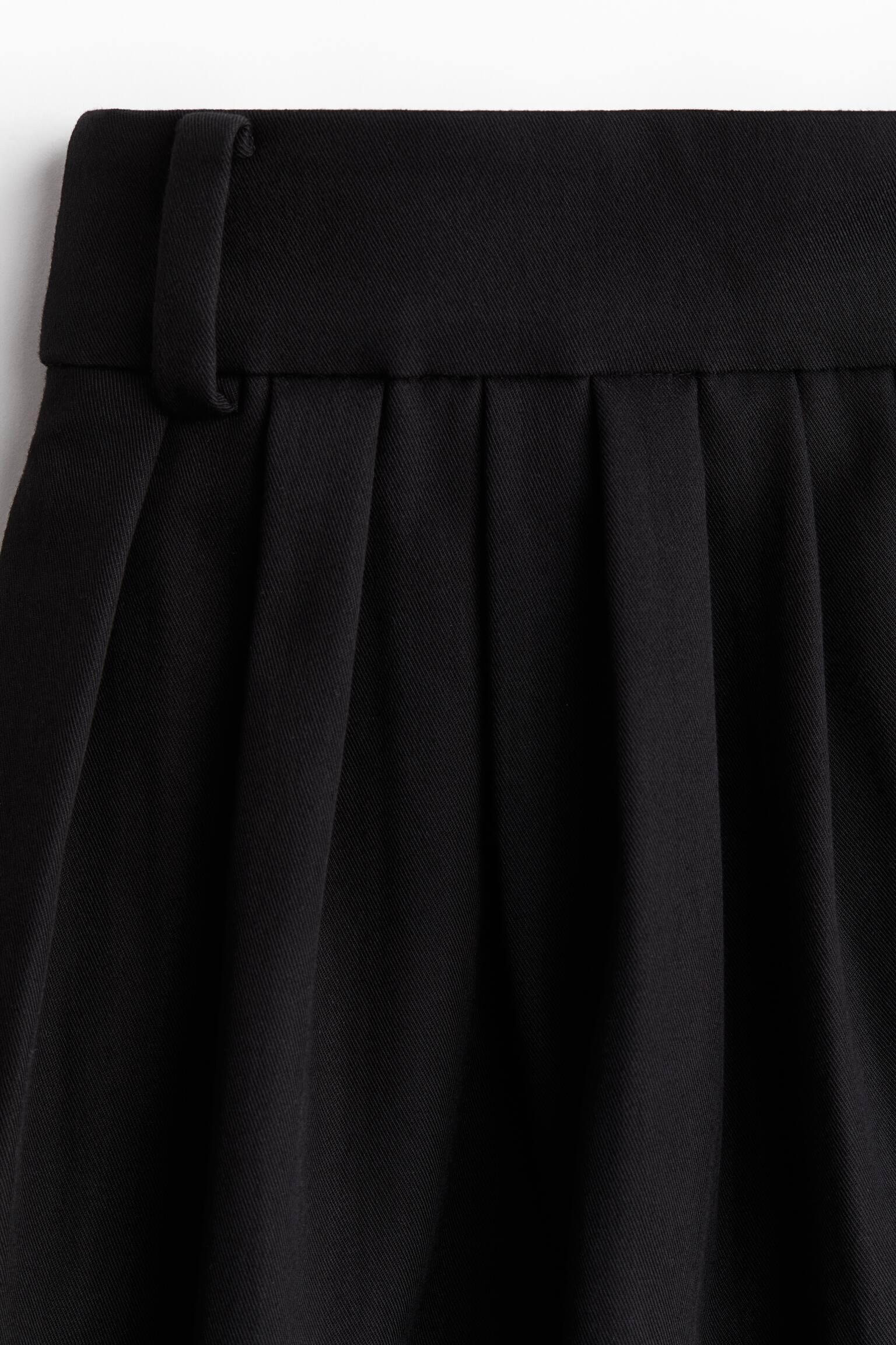 Pleated A-line skirt - ブラック/ネイビーブルー - 3