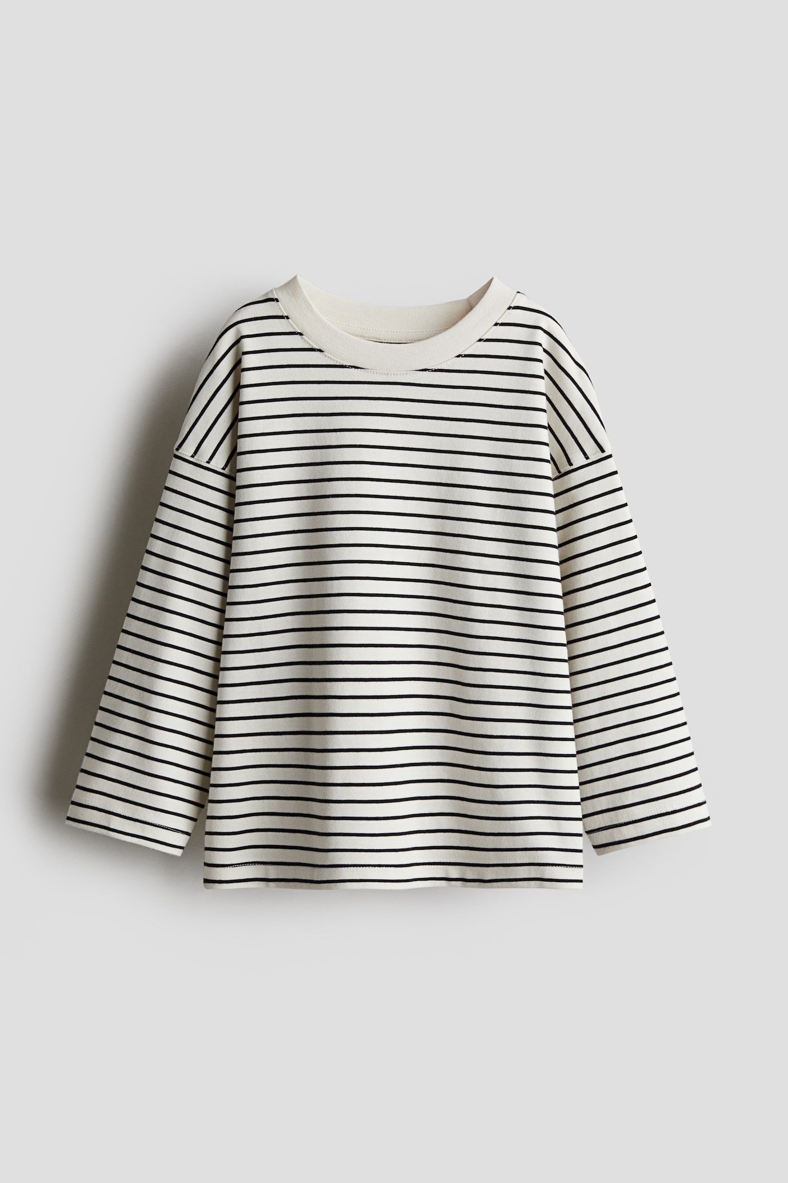 Oversized jersey top - Cream/Striped/Cream/Pink striped/Light pink - 1