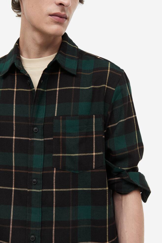 Skjorte i flonel Regular Fit - Mørkegrøn/Ternet/Blå/Ternet/Brun/Ternet - 7
