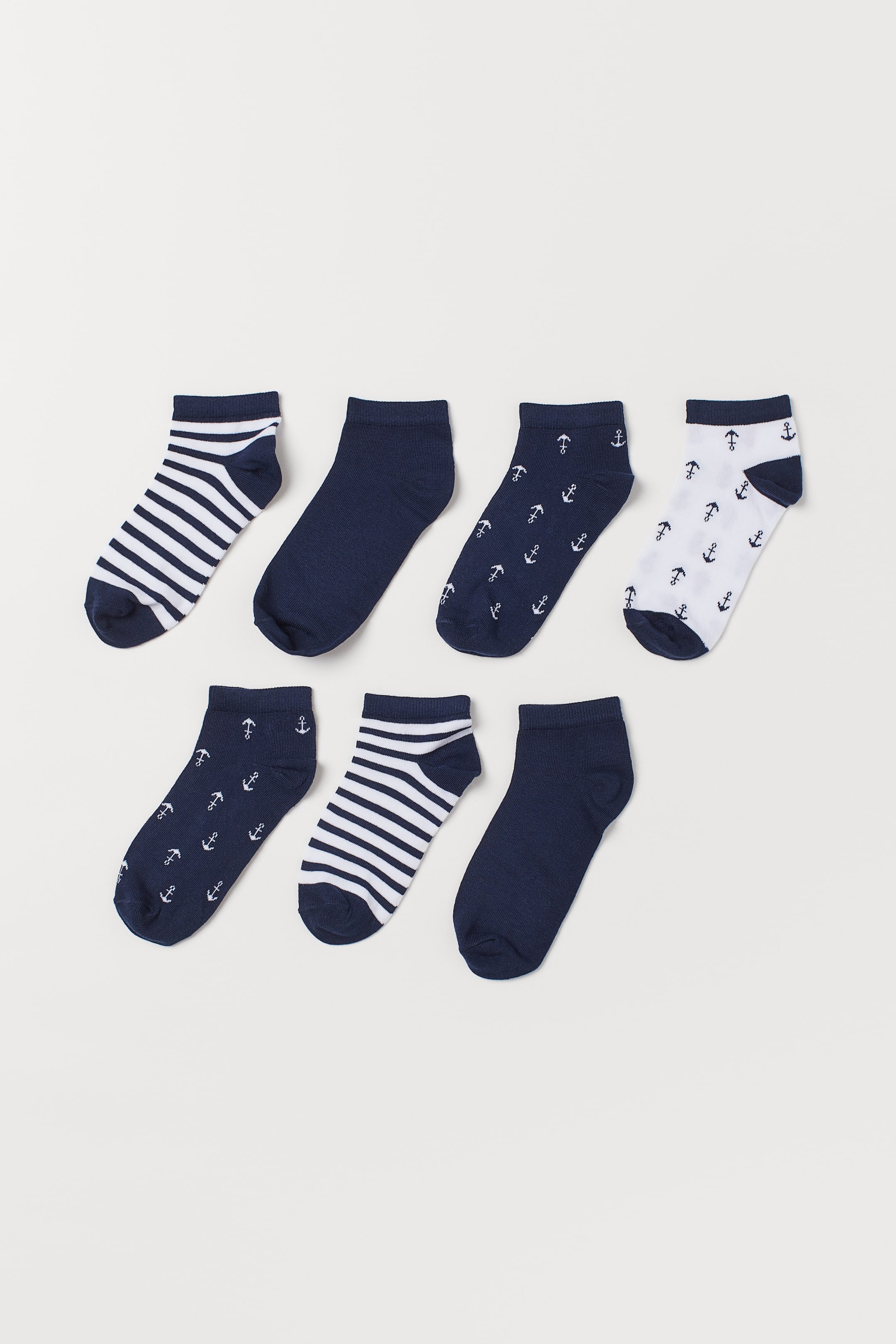 Größeres Bild ansehen: 7er-Pack Sneakersocken - Dunkelblau/Weiß - Kids | H&M DE 1