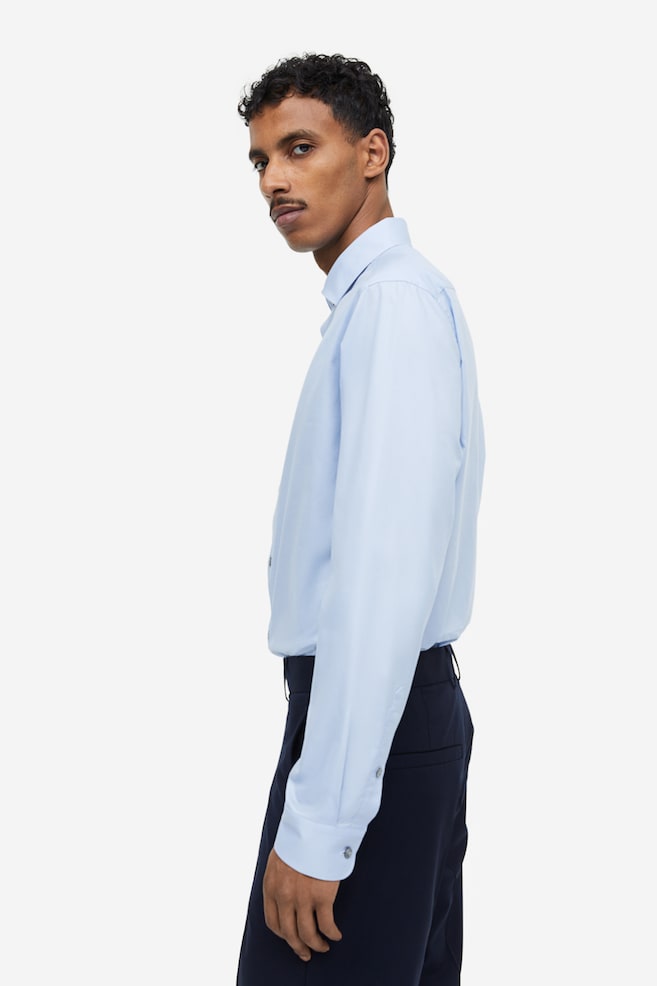 Slim Fit Premium cotton shirt - Light blue/White/Dark blue/Light blue/Striped - 6