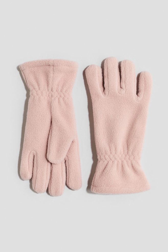 Fleece gloves - Light pink/Navy blue/Light dusty pink - 1