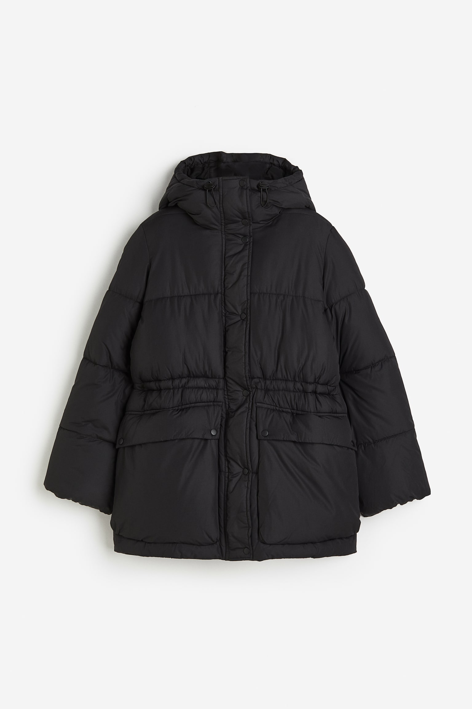 Hooded Puffer Jacket - Black - 1