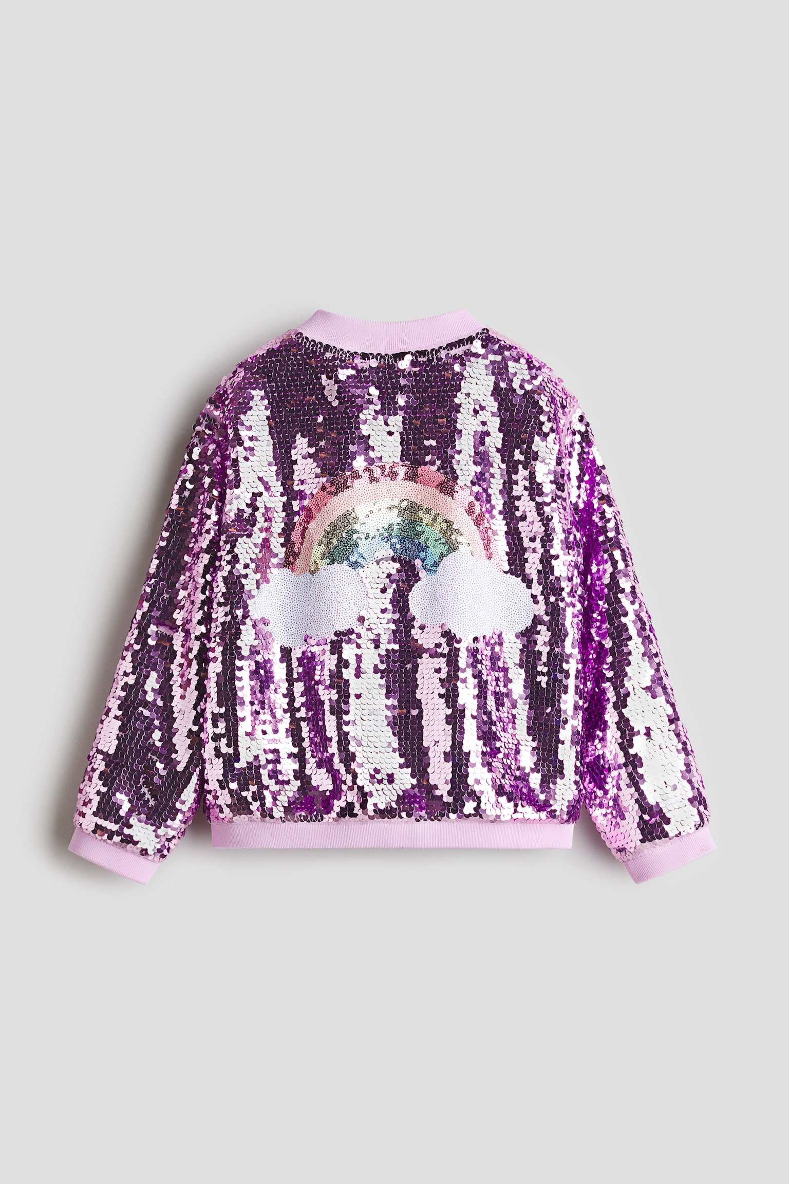 Sequined bomber jacket - Purple/Rainbow/Pink/Hearts - 3