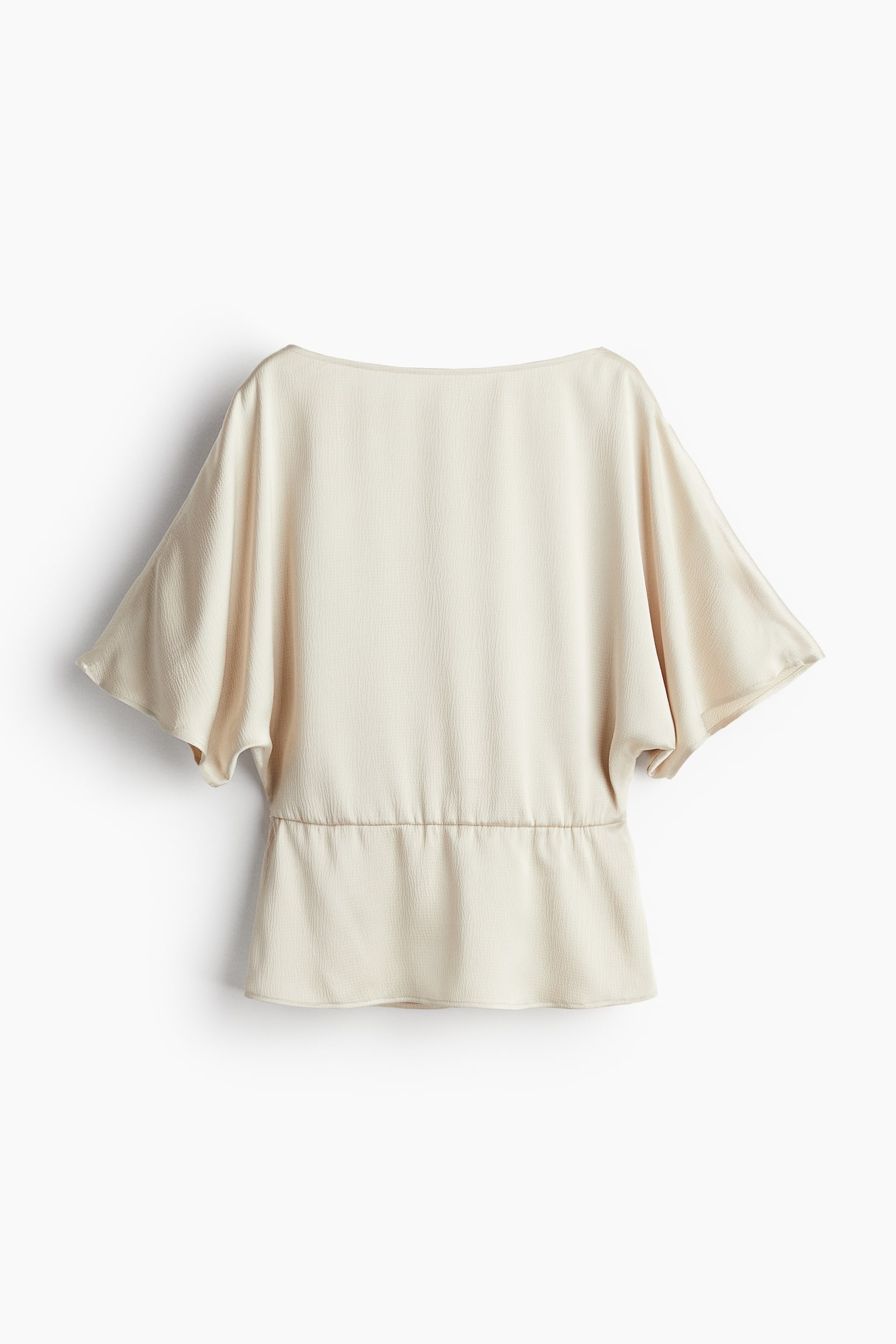 Tapered Waist Blouse - Light beige/Black/Cream stripe - 2