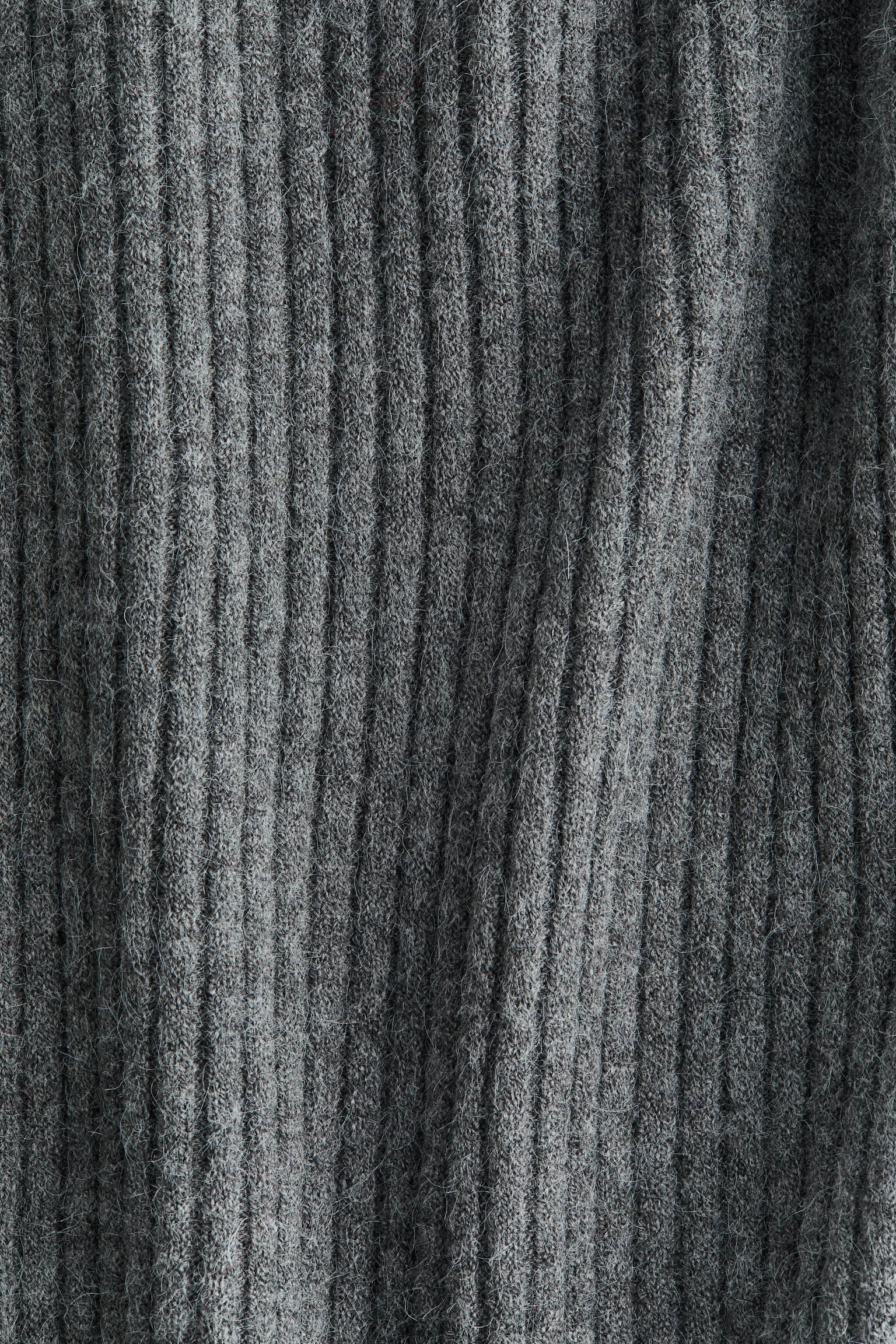 Rib-knit zip-top jumper - Grey marl/Dark brown - 5