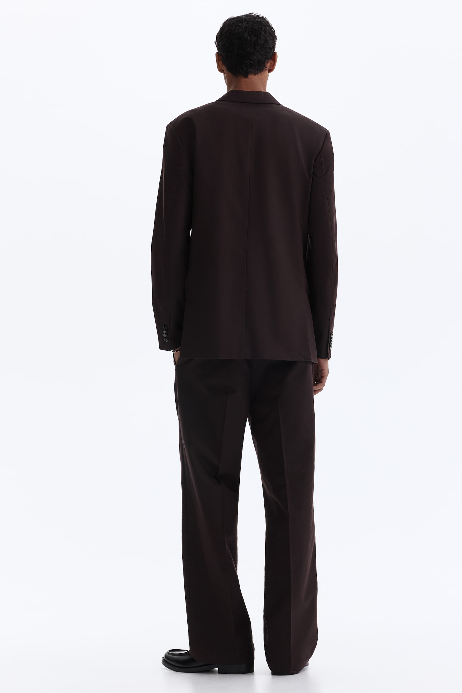 Dobbeltradet blazer Relaxed Fit - Brun/Beige - 3