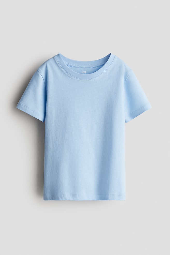Cotton T-shirt - Light blue/Bright red/White/Dark blue/Light blue/Striped/Mole marl/Light turquoise/Dusty blue/Black/White/Dark red striped/Light red/Light grey marl/Navy blue/White/Navy blue/White striped/Dark green - 1