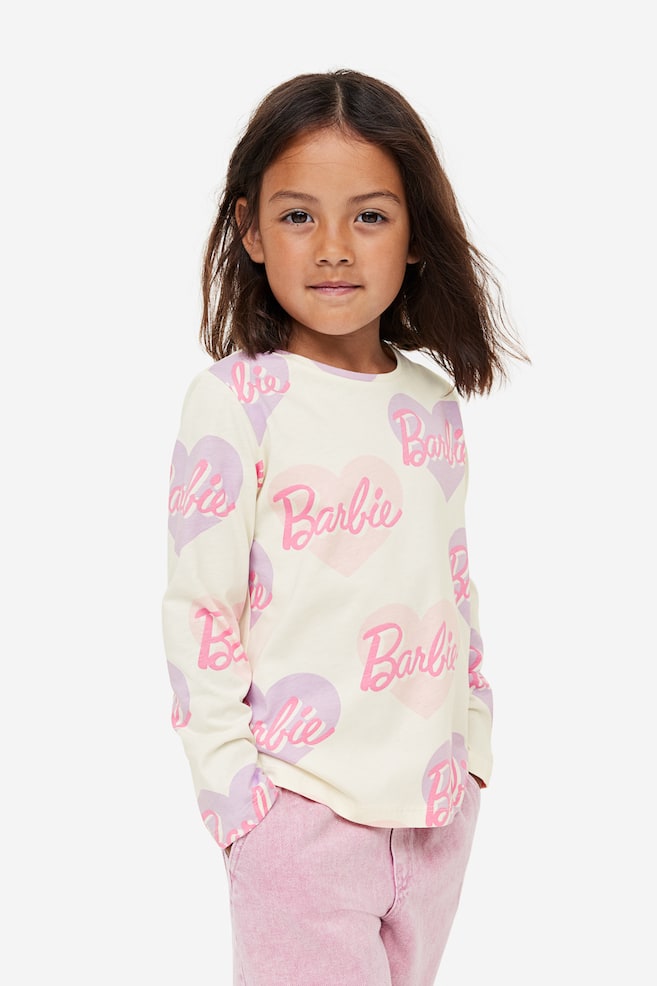 2-pack long-sleeved jersey tops - Pink/Barbie/Blue/Frozen/Light pink/Hello Kitty - 2
