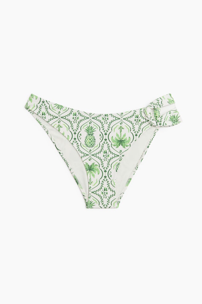 Cheeky Bikini Bottoms - White/green patterned - 1