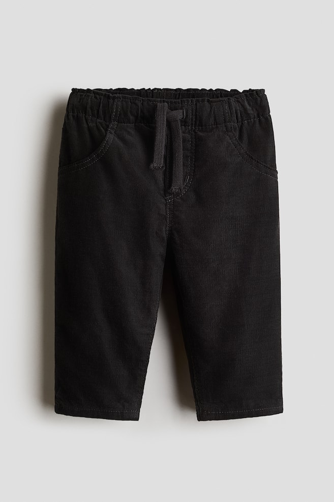 Joggers em bombazina de algodão - Cinzento escuro/Verde caqui escuro/Castanho - 1