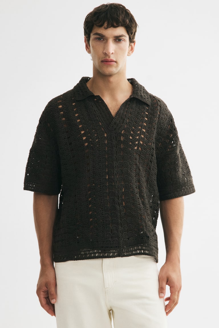 Polo majica heklanog izgleda Relaxed Fit