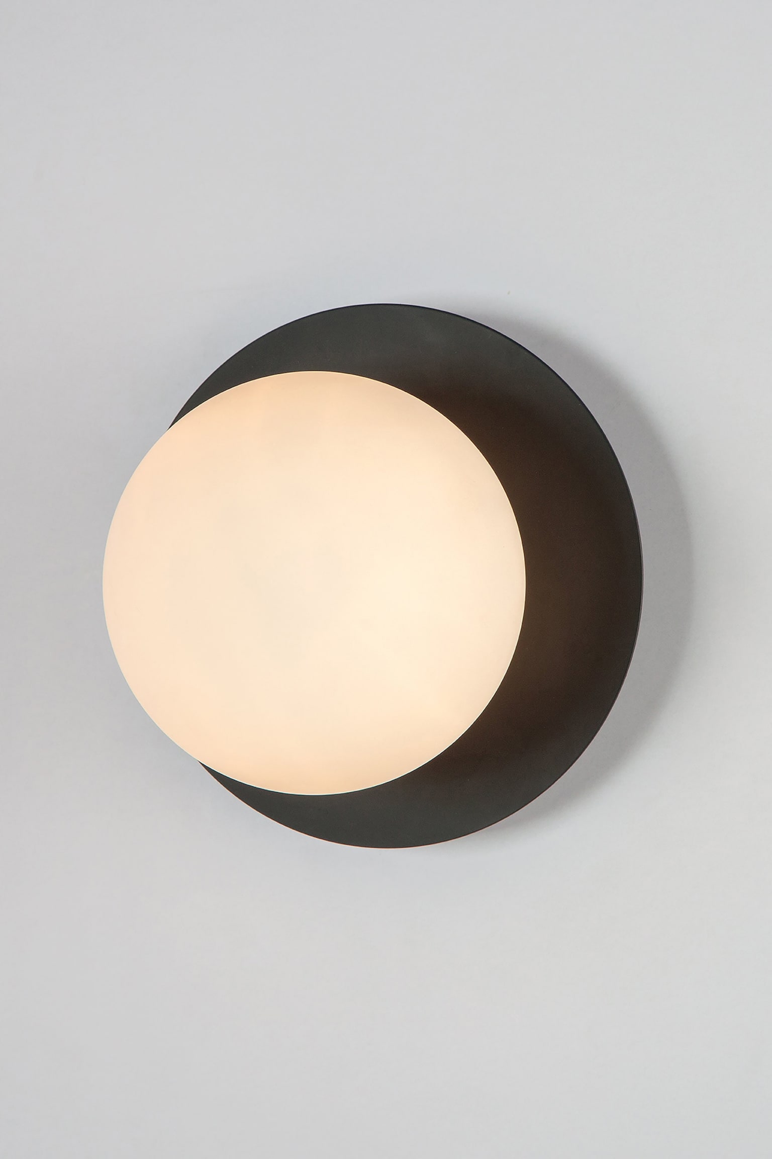 Opal Disk Wall Light - Dark Grey/Gold - 7