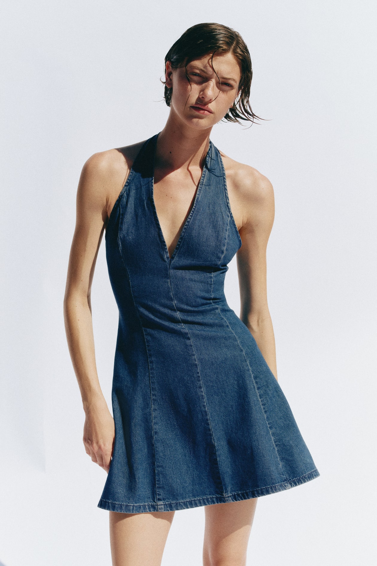 Denim Halterneck Dress - image 3