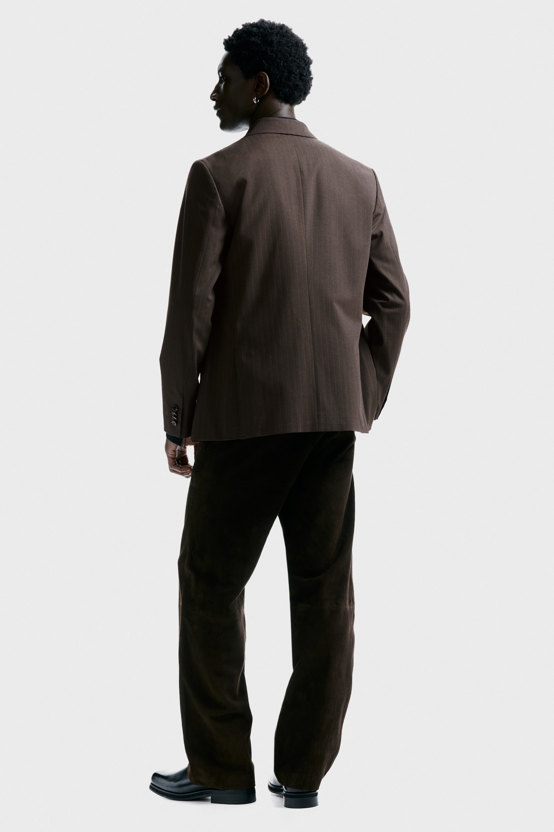 Ver imagen más grande: Regular Fit Double-breasted jacket - Marrón/Raya diplomática - HOMBRE | H&M ES 6