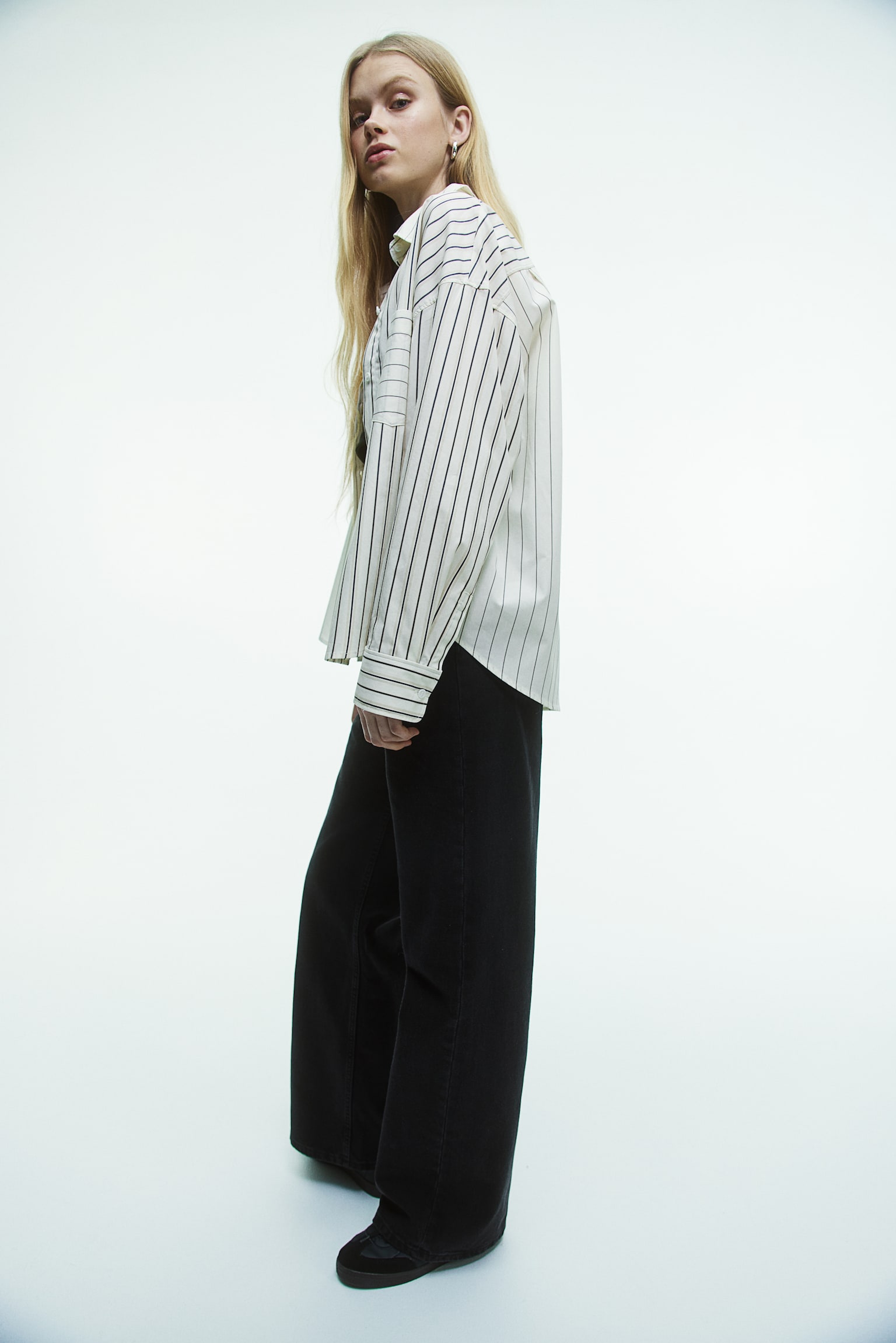 Oversized Cotton Shirt - Cream/Stripe/Light blue/Black/White/White/Pinstripe/White/Light blue/Stripe - 6