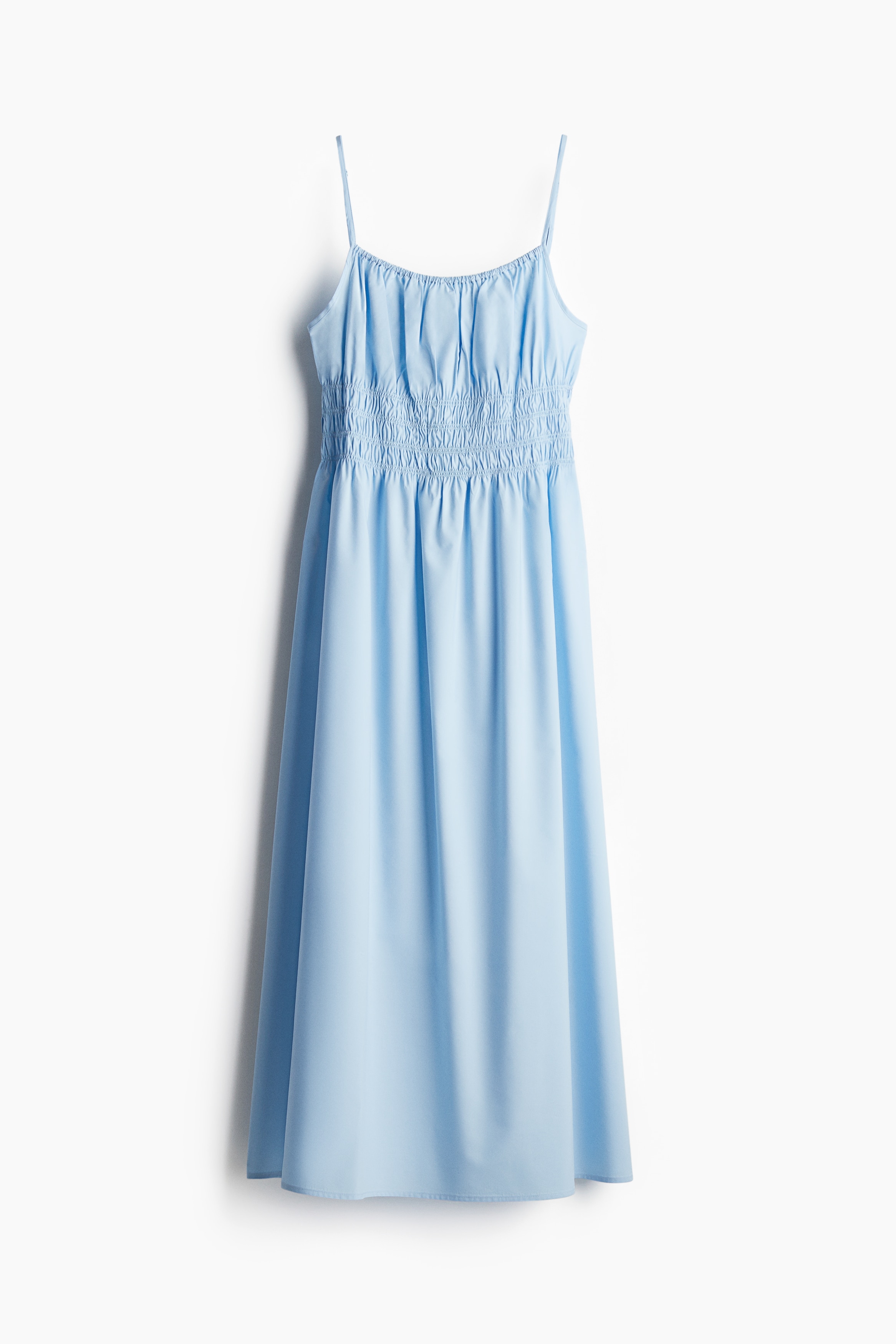 Smock-detail poplin dress