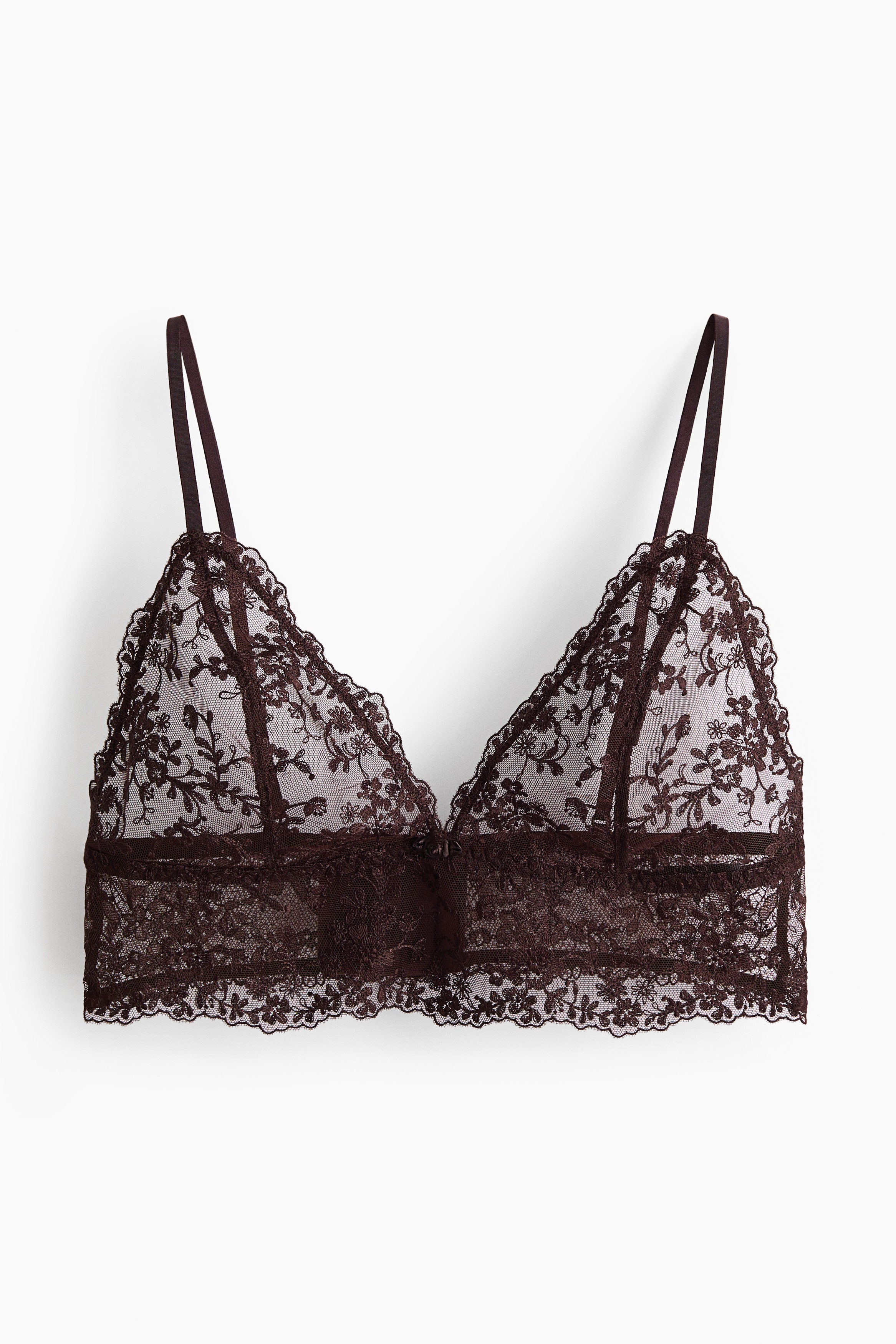 Bralette ricamata - Marrone scuro