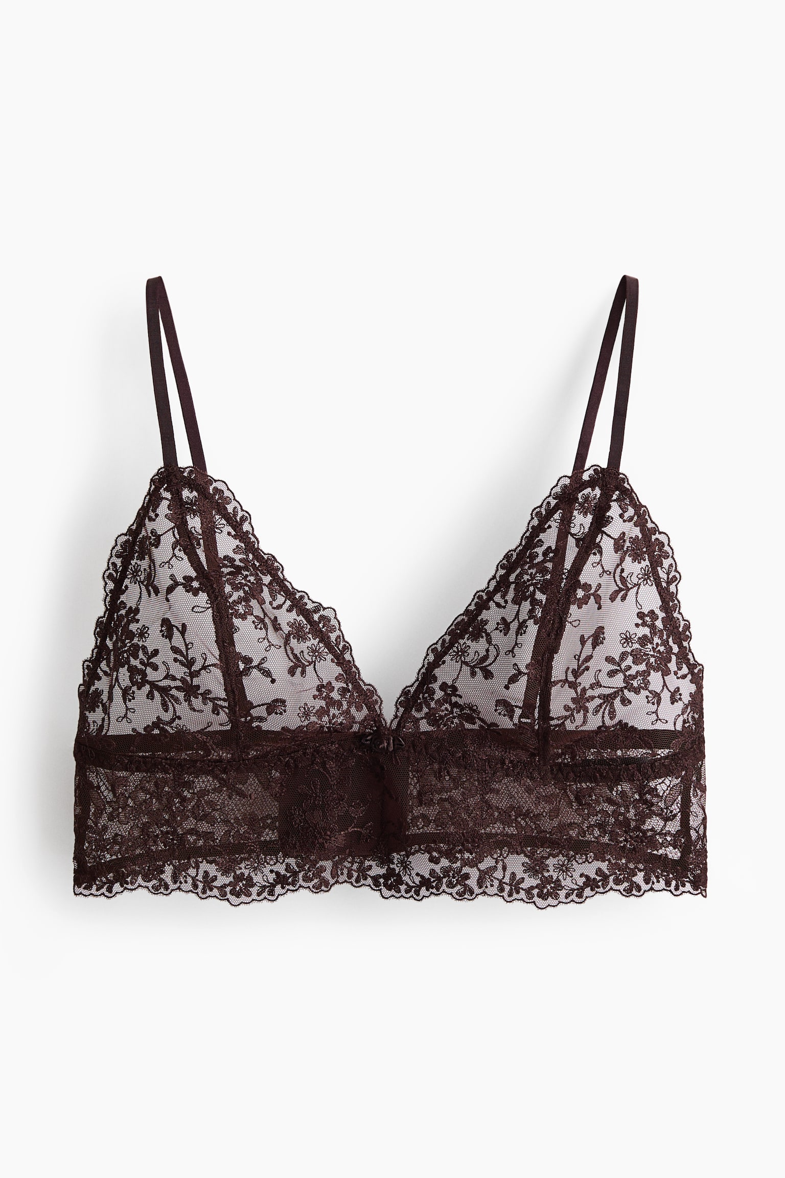 Embroidered bralette - Dark brown