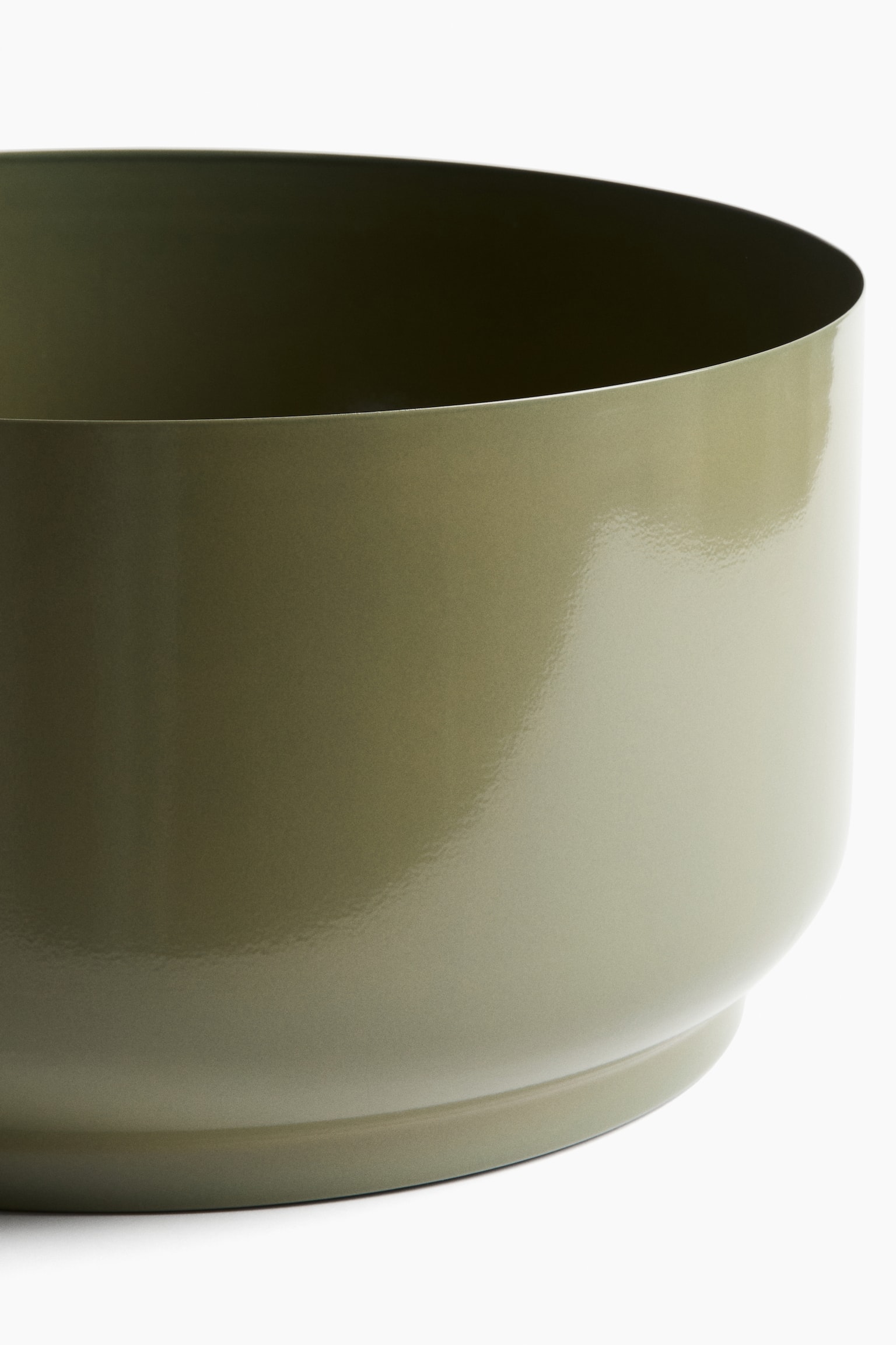 Wide metal plant pot - Green/Sand beige/Dark brown - 3