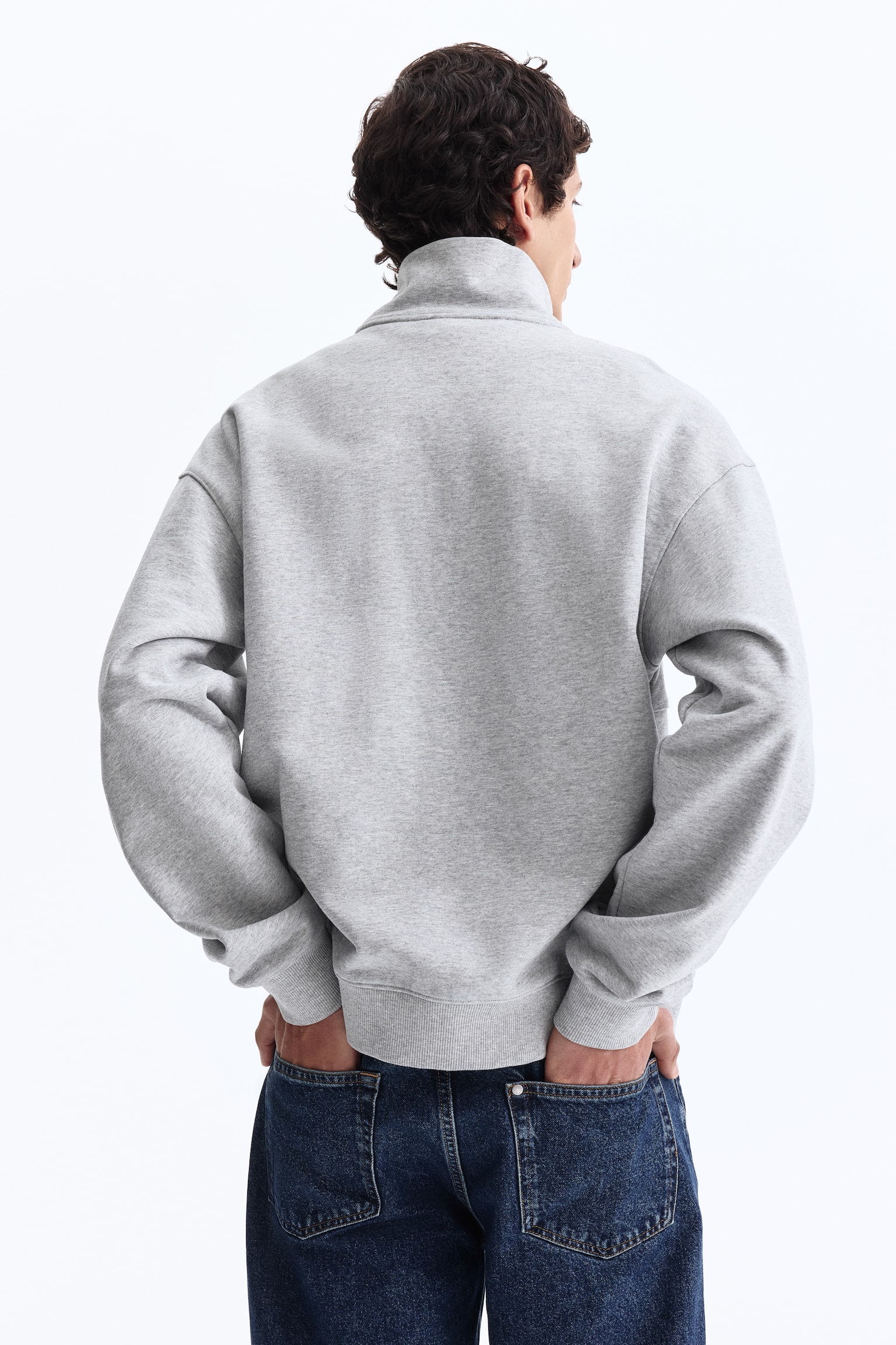 Relaxed Fit Zip-top sweatshirt - Grey marl/Golden/Black/Golden - 5