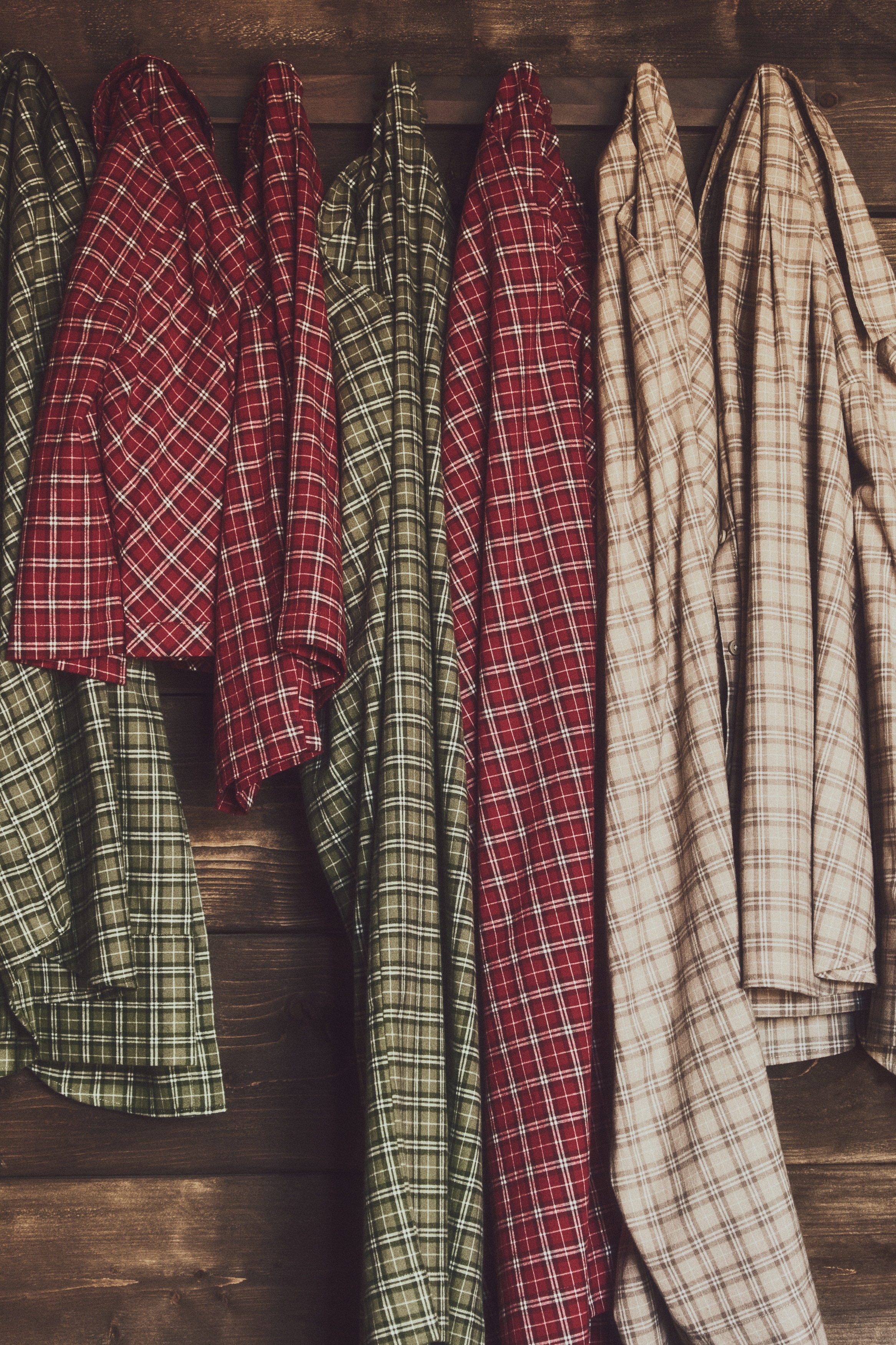 Cotton flannel pyjamas - Beige/Checked