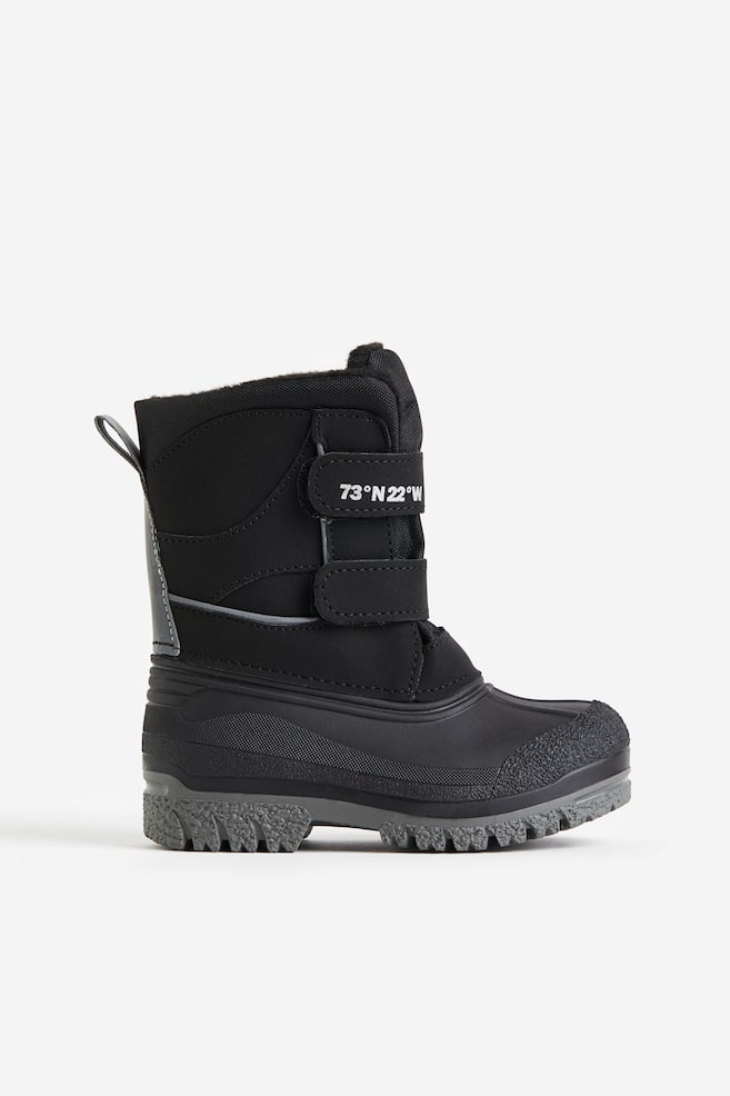 Waterproof winter boots - Black/Dark red - 3